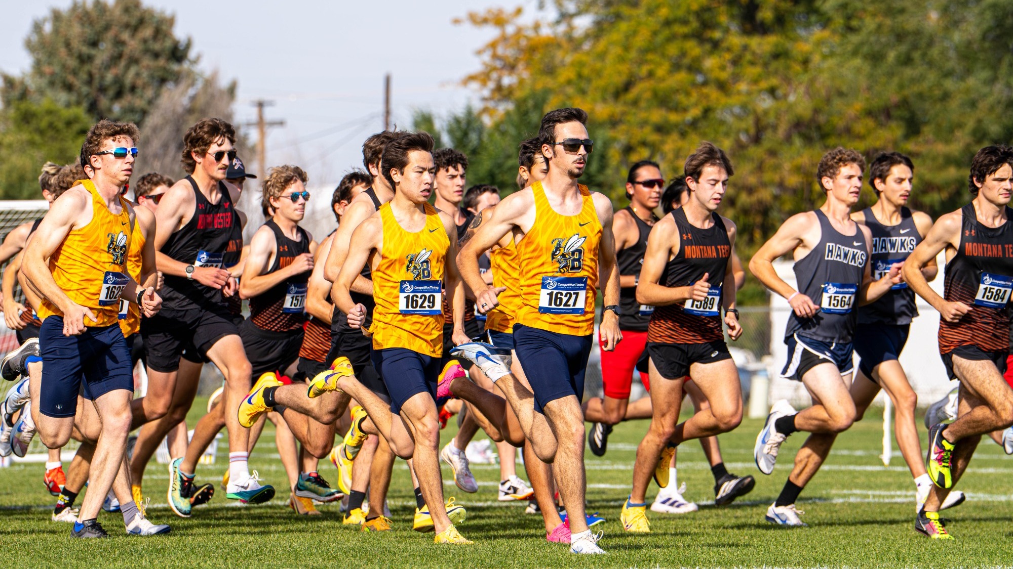 Logan Milek, Jimmy Reed, and Mason Gregoire all race off the line to start a race