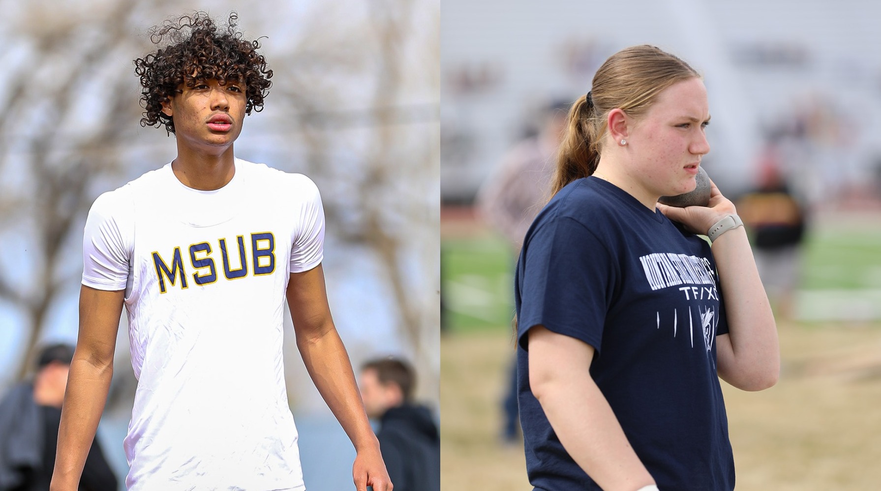 Johnnie Young and Rae Smart were recognized with GNAC Field Athlete of the Week Honors
