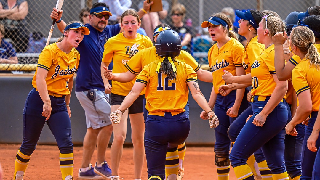 Marleigh Nieto celebrates a go-ahead home run in the fifth inning to help MSUB seal a win over Western Washington on Saturday