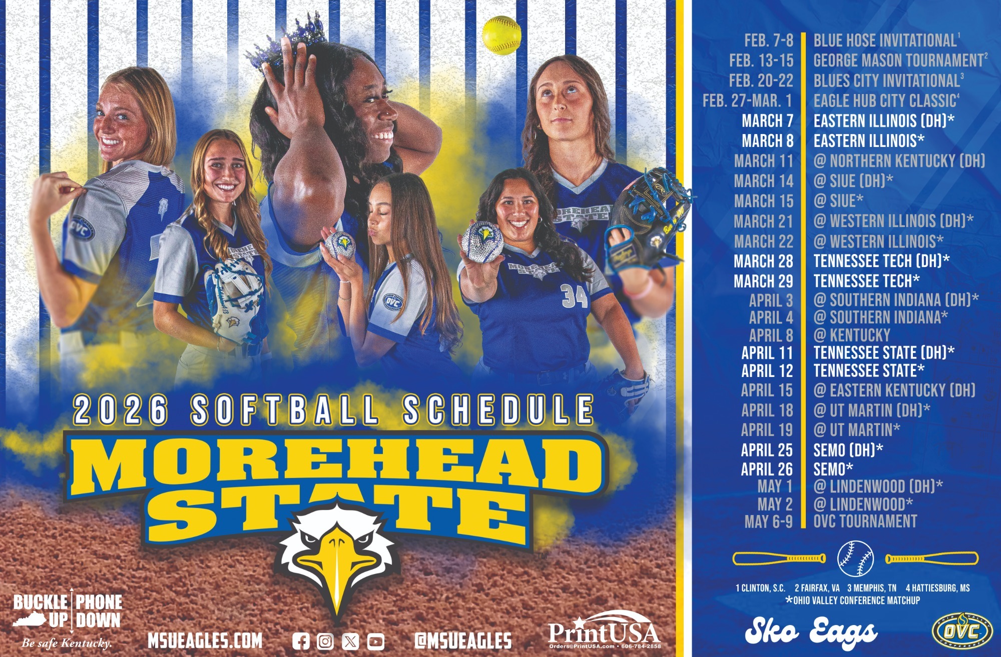 2026 softball schedule graphic