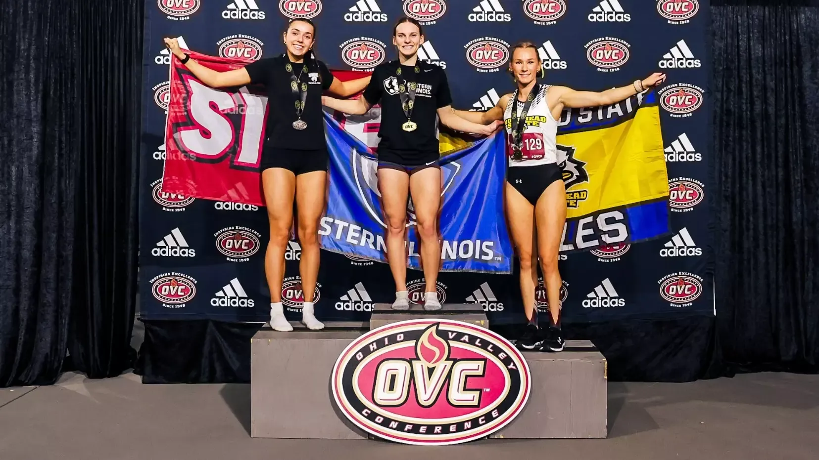 2025-26 OVC Indoor Track & Field Women's Long Jump Podium
