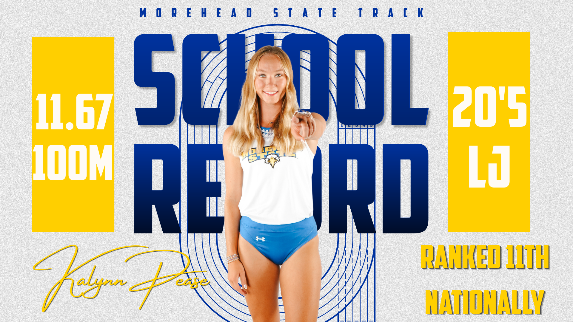 Kalynn Pease School Record/National Ranking Graphic