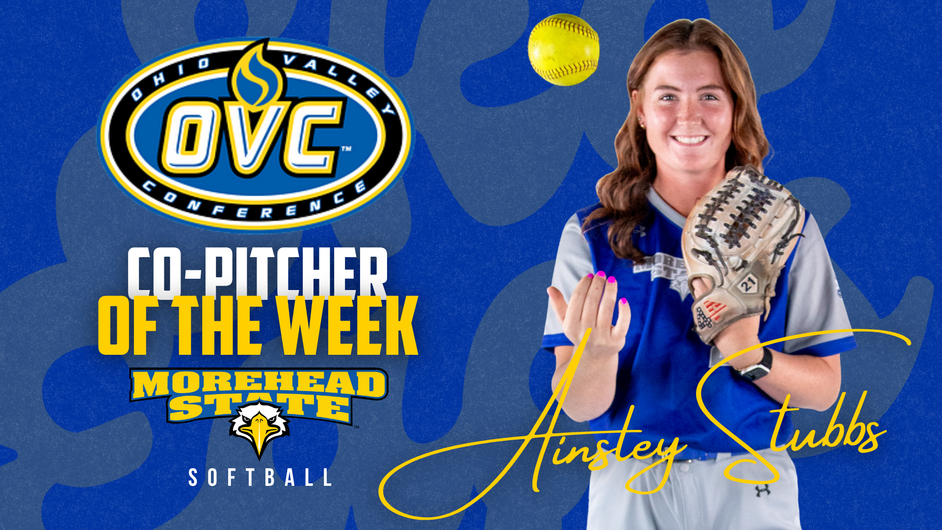 2026 Ainsley Stubbs co-Pitcher of the Week No. 2 graphic