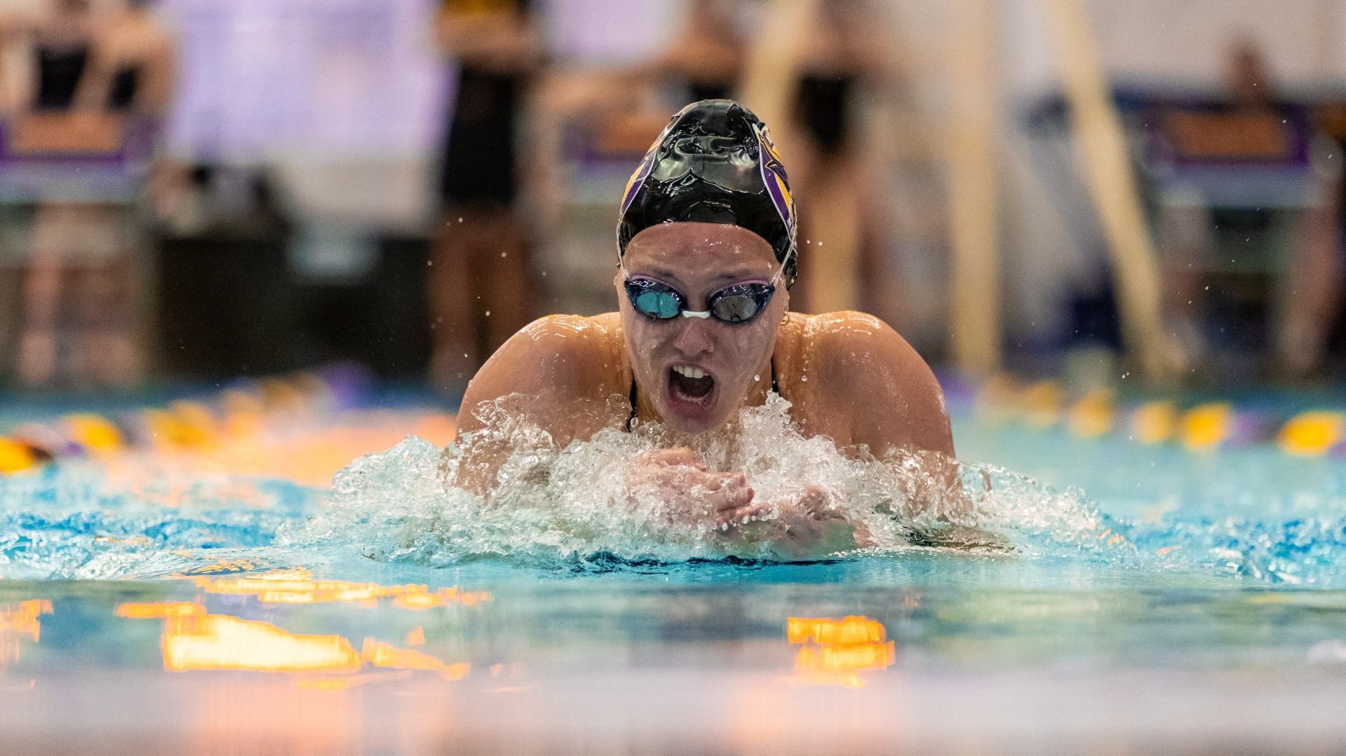 Savannah Acker swimming vs. Southwest Minnesota State