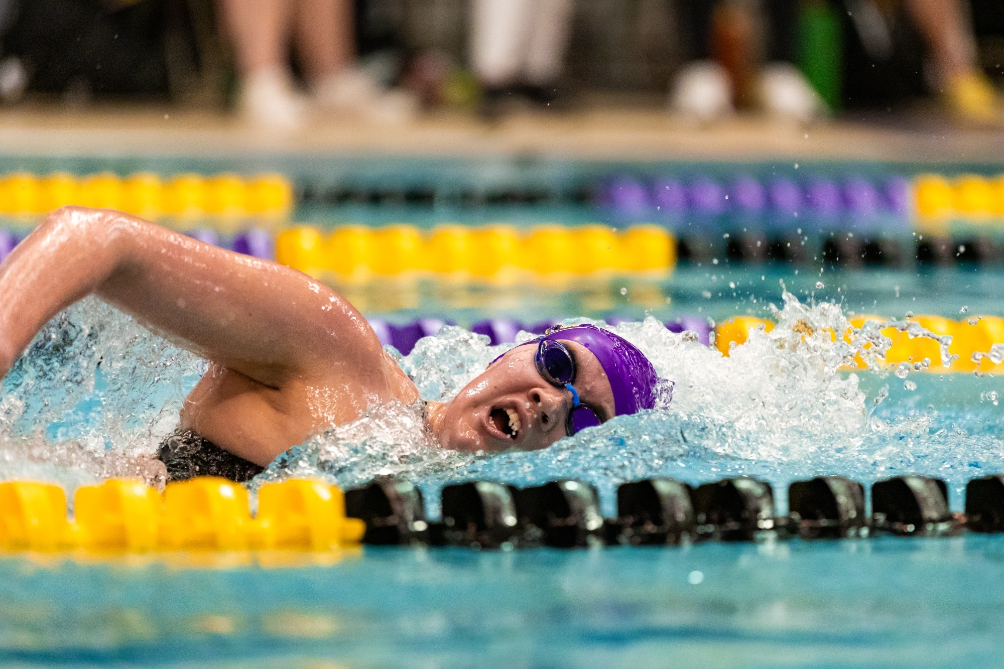 Kaylie Gibbs swimming vs. Southwest Minnesota State