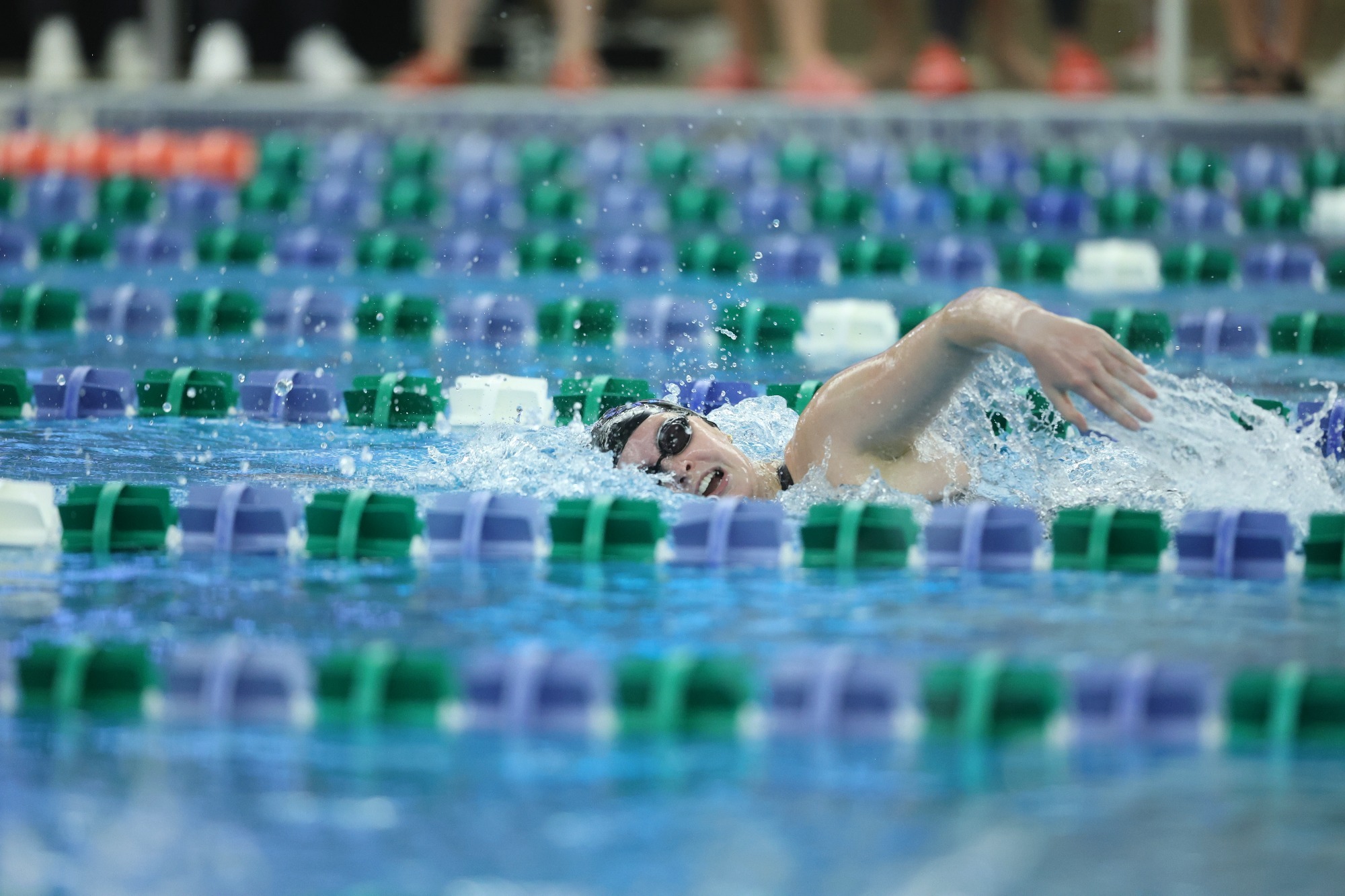 Klair Bradley swimming at day two of the NSIC Championships