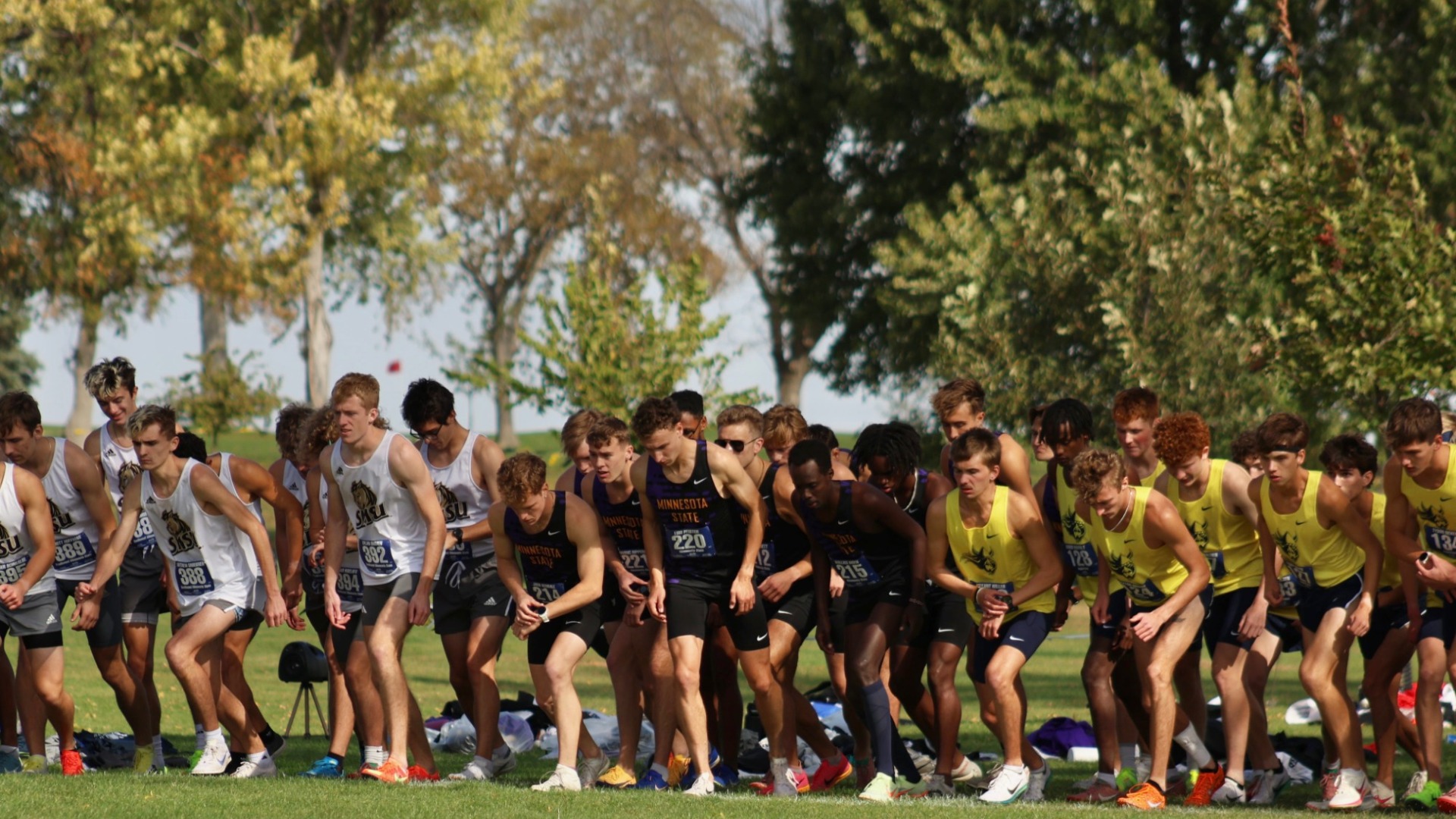 Men's Cross Country NSIC Championships Start Line Wayne Nebraska Friday