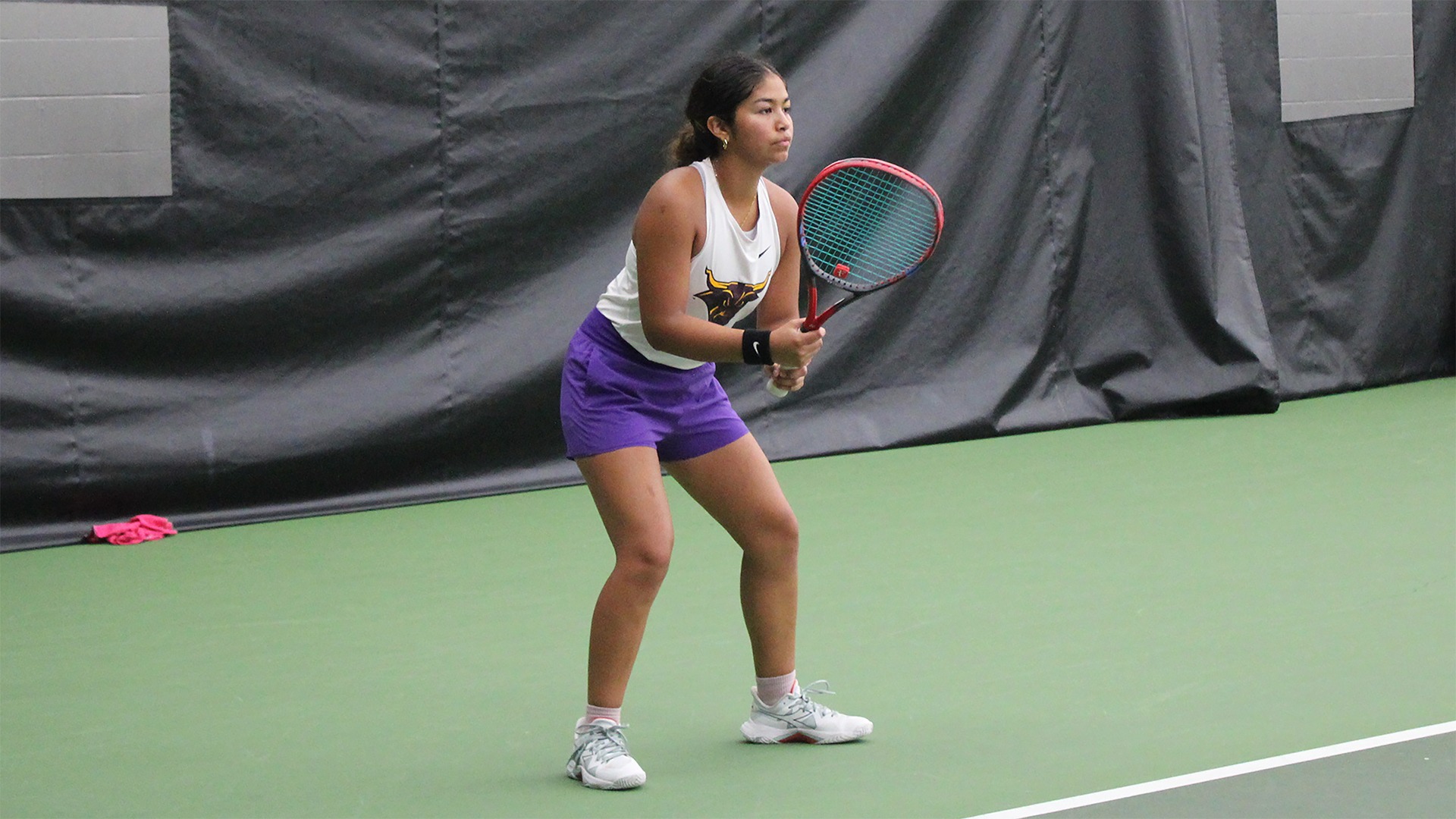 Alma Vazquez Ready for Serve at Gustavus October Invitational