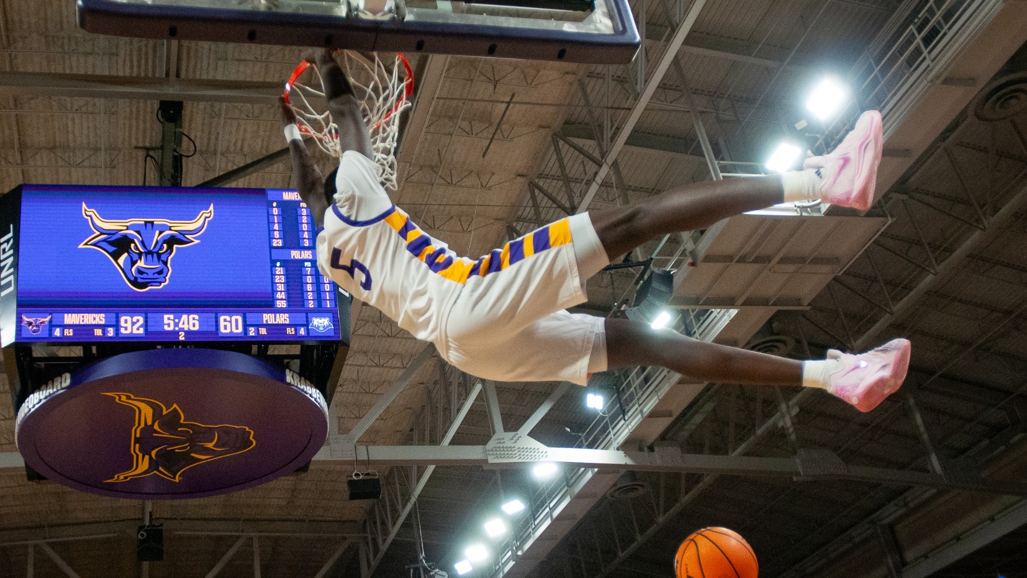 Puolrah Gong slams one home  during Minnesota State's win over Crown (11.17)