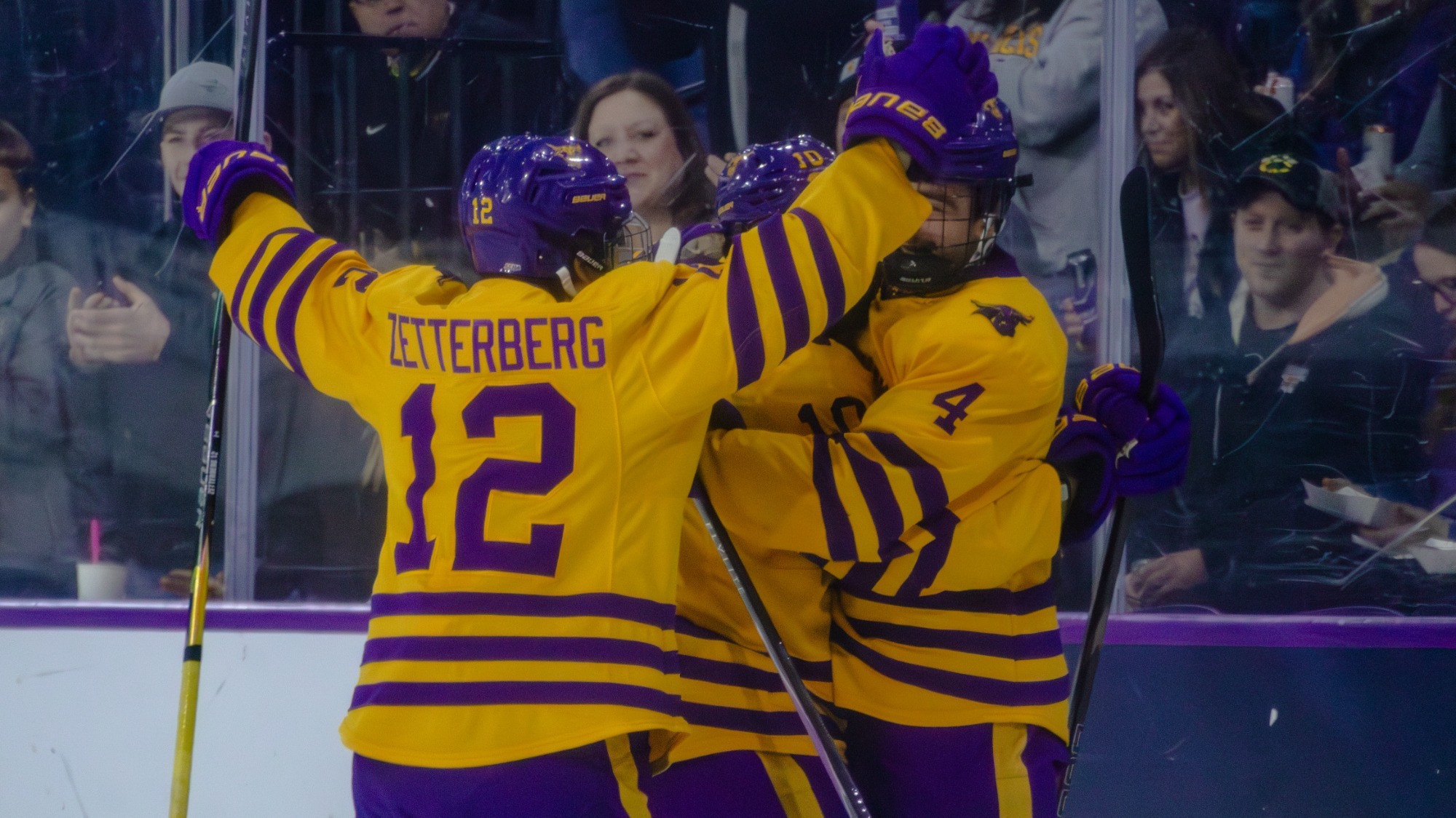 Alex Zetterberg celebrates his goal in MSU's 3-2 win over Michigan Tech (11.22)