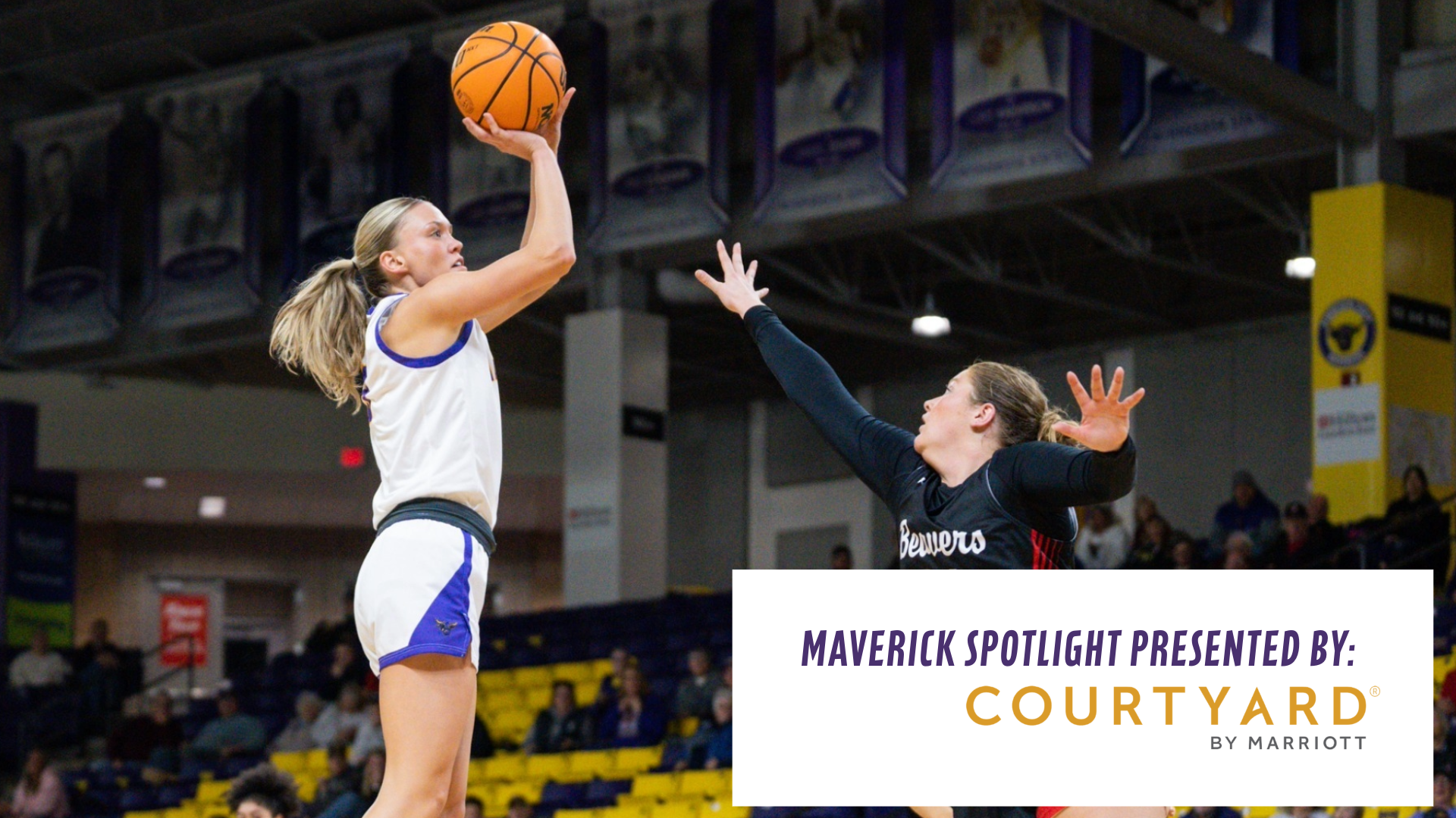 A graphic for a Maverick Featured story presented by Courtyard by Marriott Hotel & Event Center