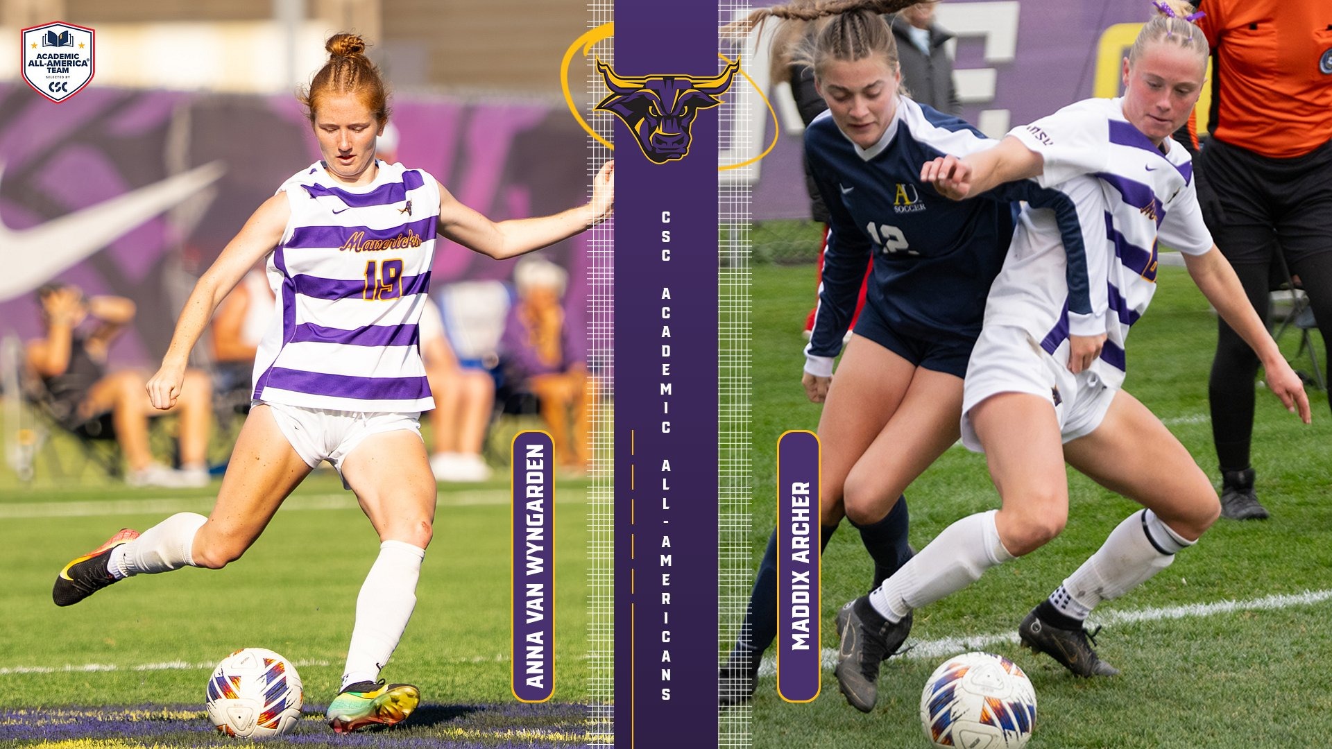 a graphic for the 2025 Soccer CSC Academic All Americans