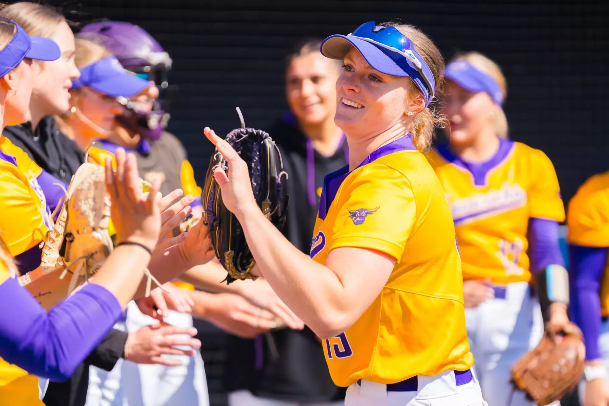 Maddie Helin being introduced pregame vs. Wayne State