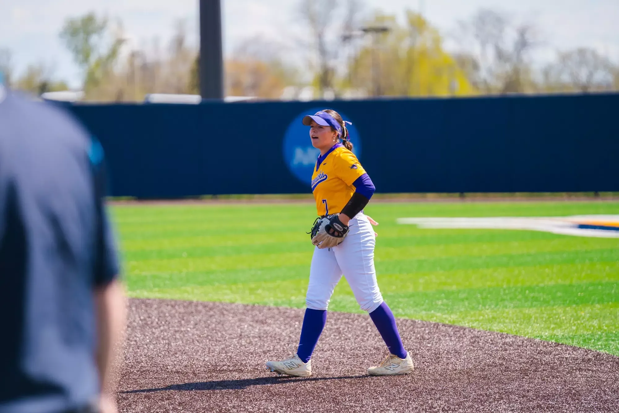 Carly Kimmes at second base vs. Wayne State