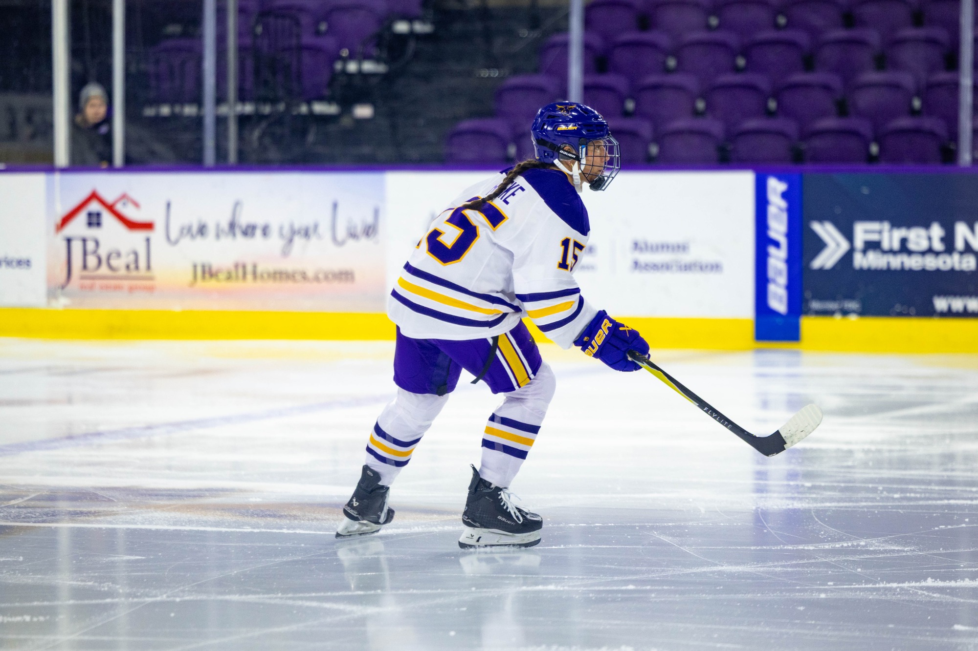 Kianna Roeske skates into the zone during MSU's game against Ohio State (1.16)