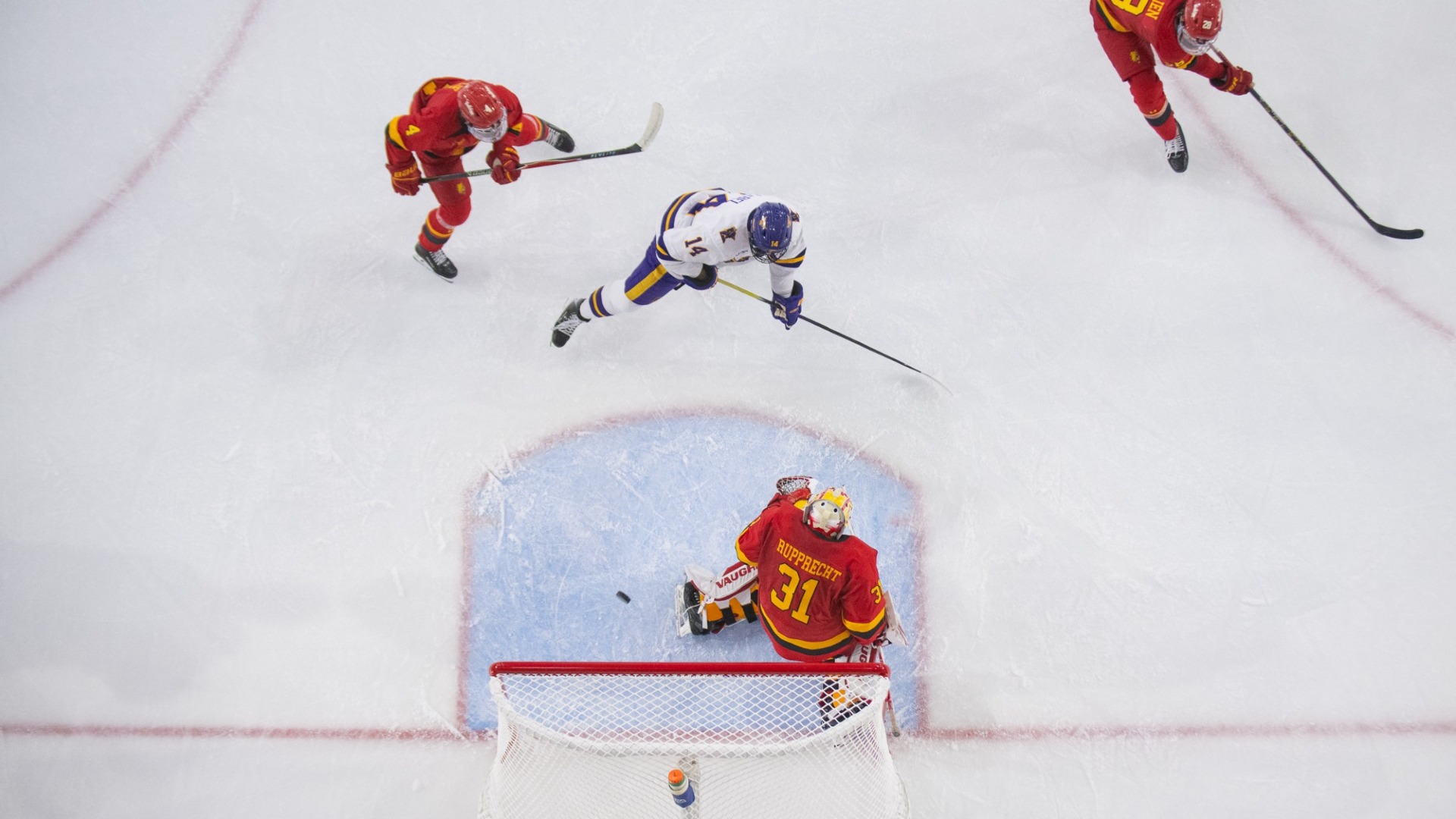 Mason LeBel Overhead view goal vs. Ferris State