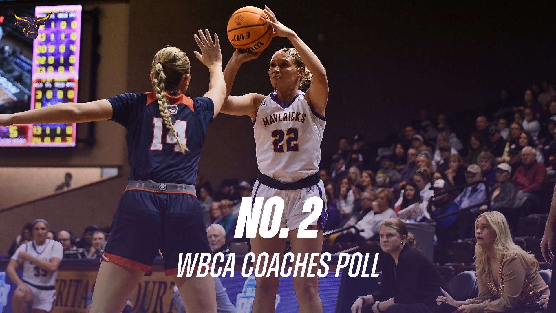 A graphic for Women's Basketball being Ranked 2nd WBCA Poll