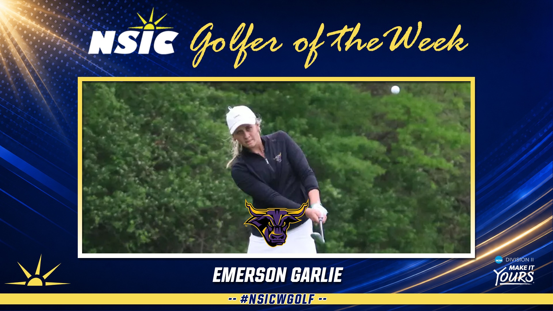 Emerson Garlie NSIC Golfer of the Week Graphic