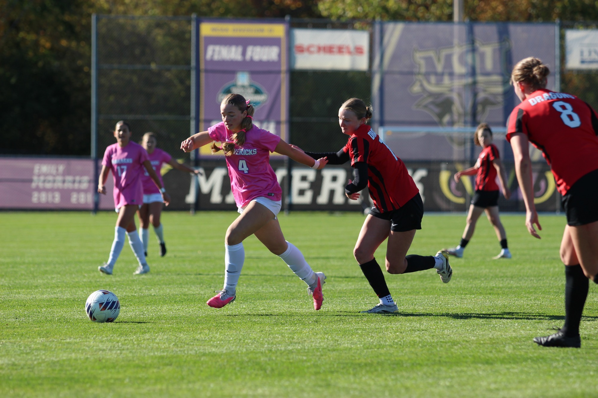 Addie Dobratz dribbles the ball