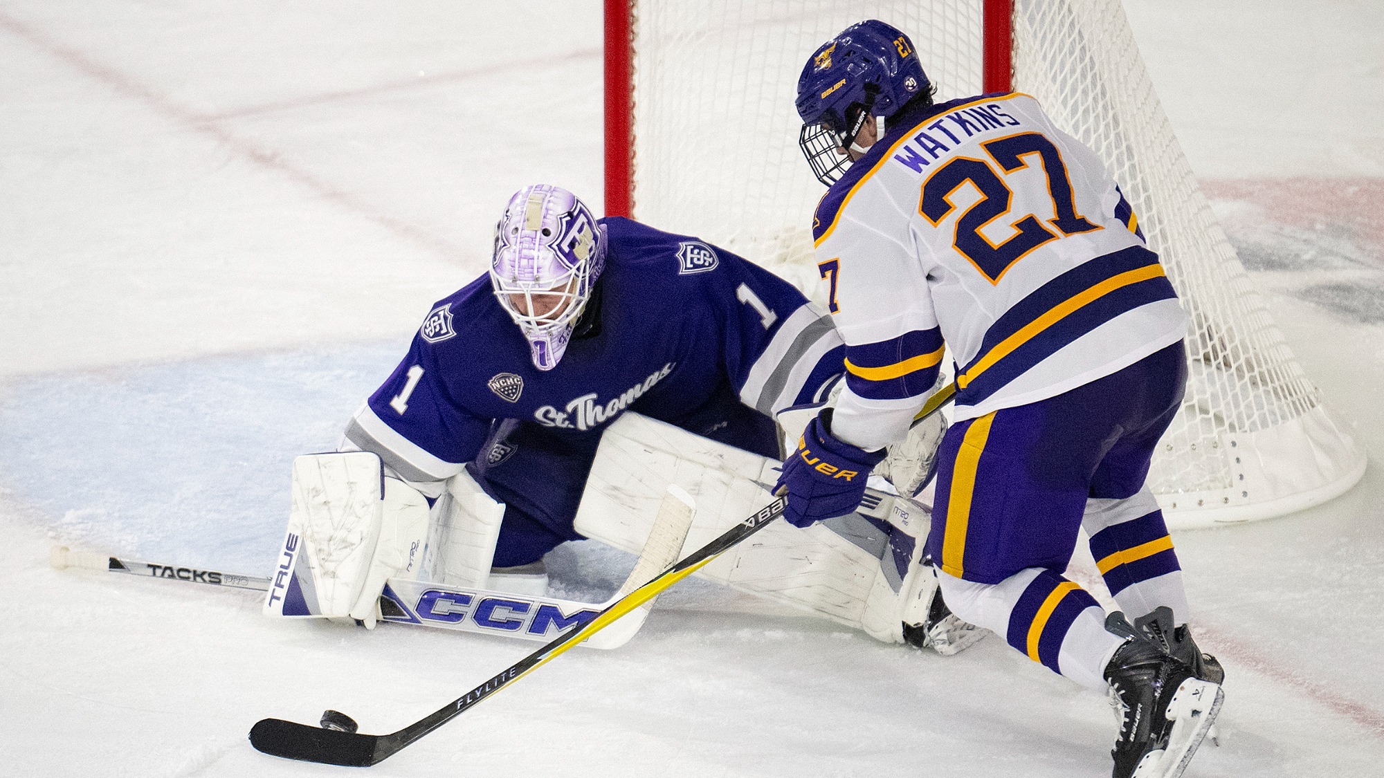 Liam Watkins goes in for a shot in MSU's win over St. Thomas (10.24)