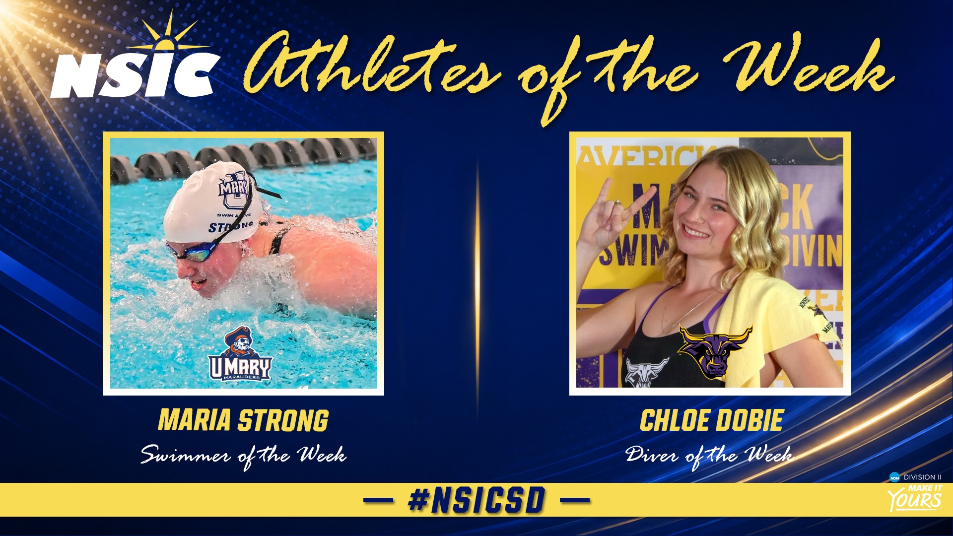 Chloe Dobie NSIC Diver of the Week Graphic