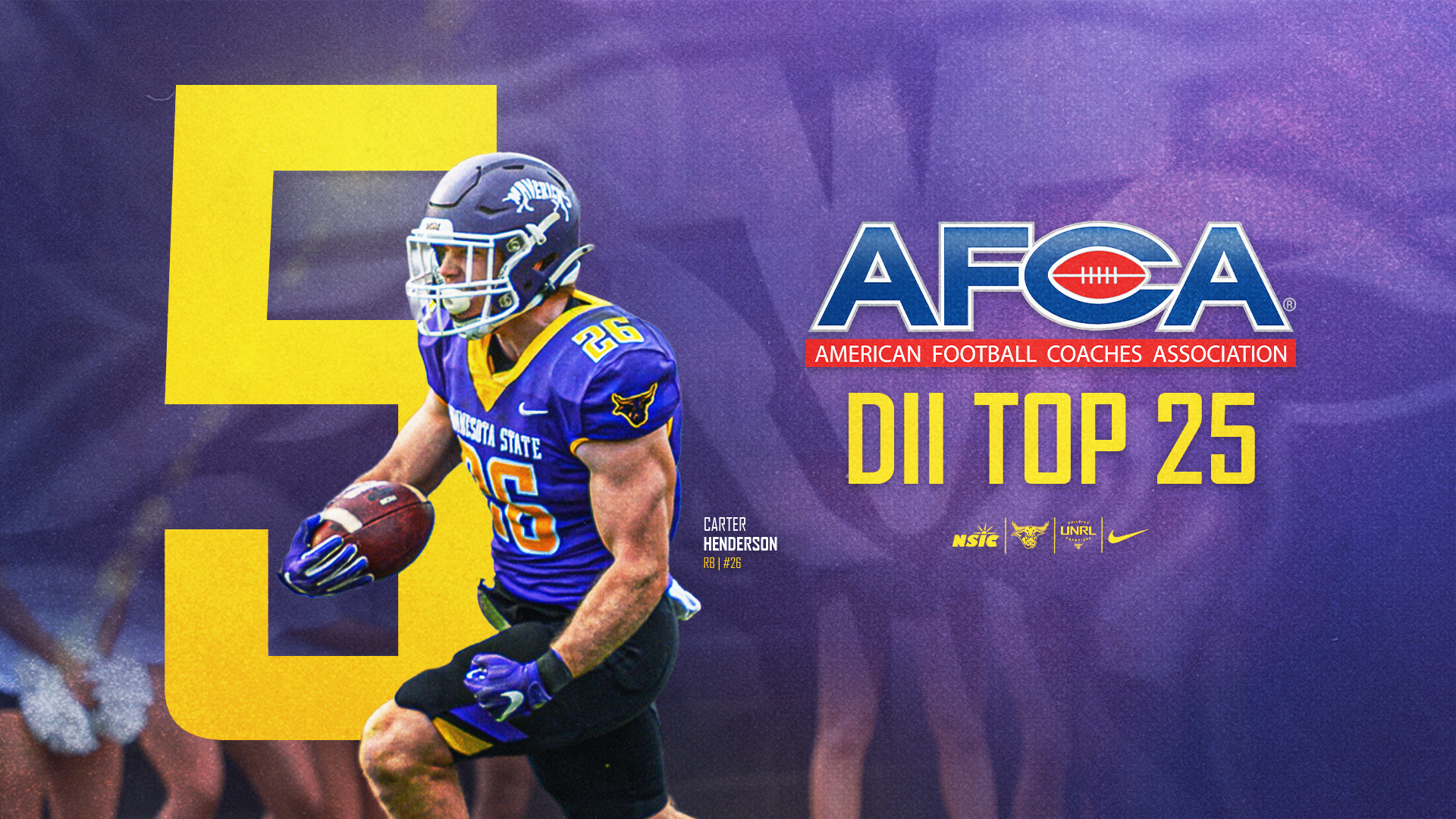 Maverick Football Ranked 5th in AFCA Poll Graphic
