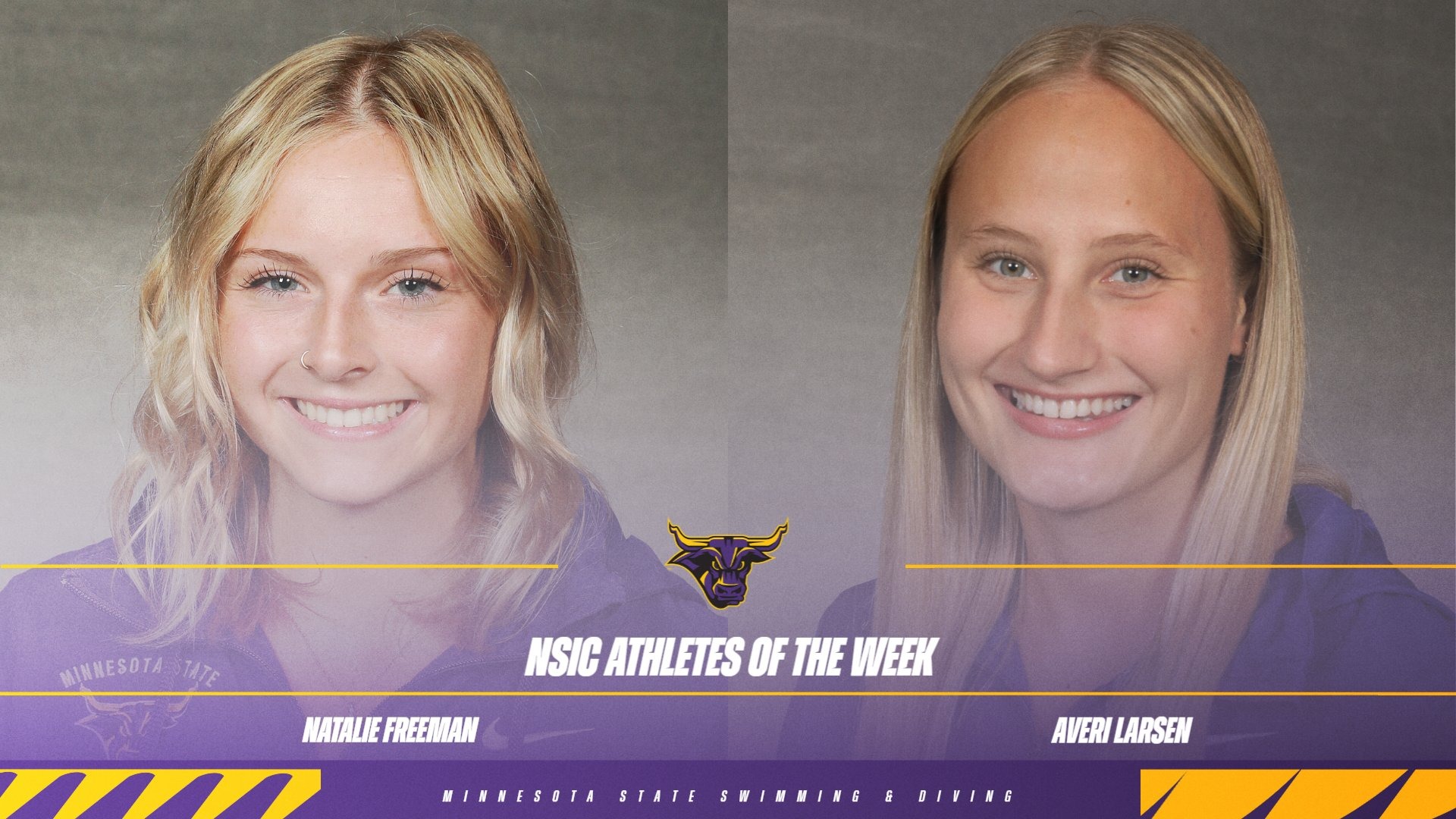 Natalie Freeman and Averi Larsen NSIC Athletes of the Week Graphic