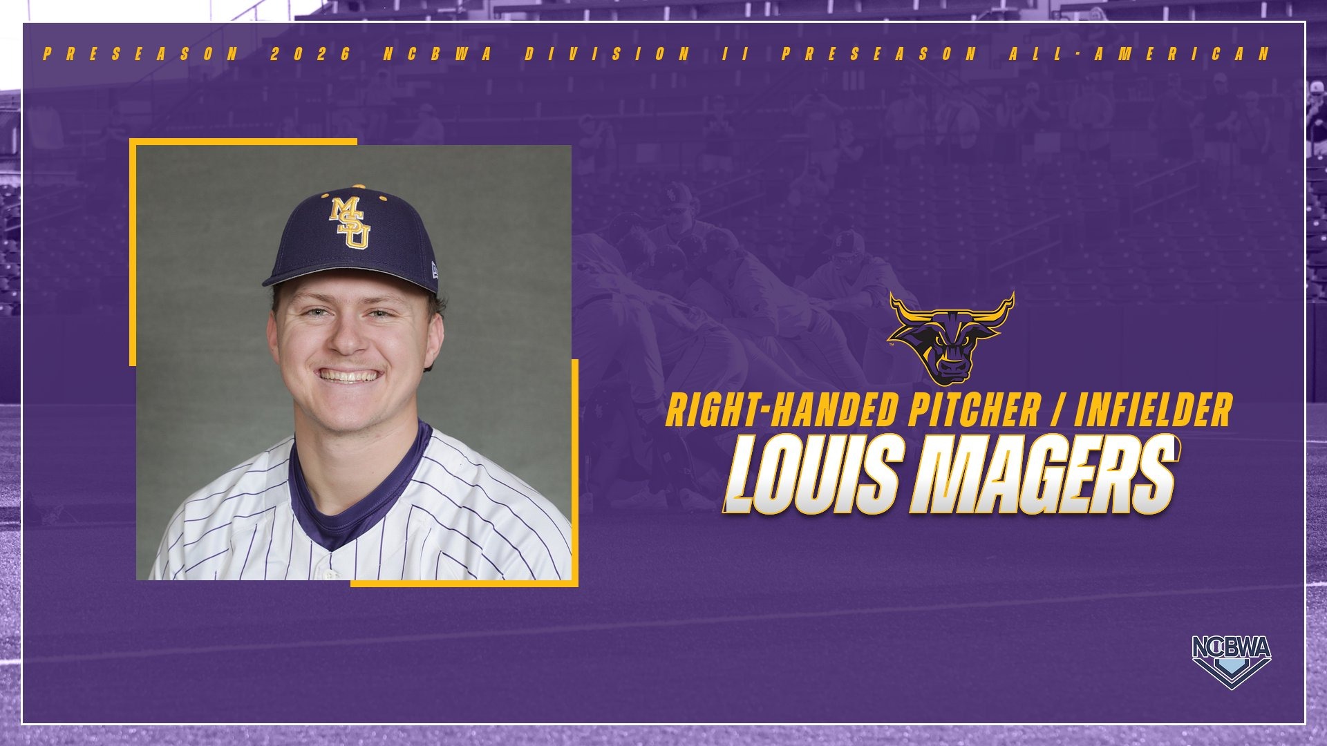Louis Magers named to 2026 NCBWA Division II Preseason All-American First Team