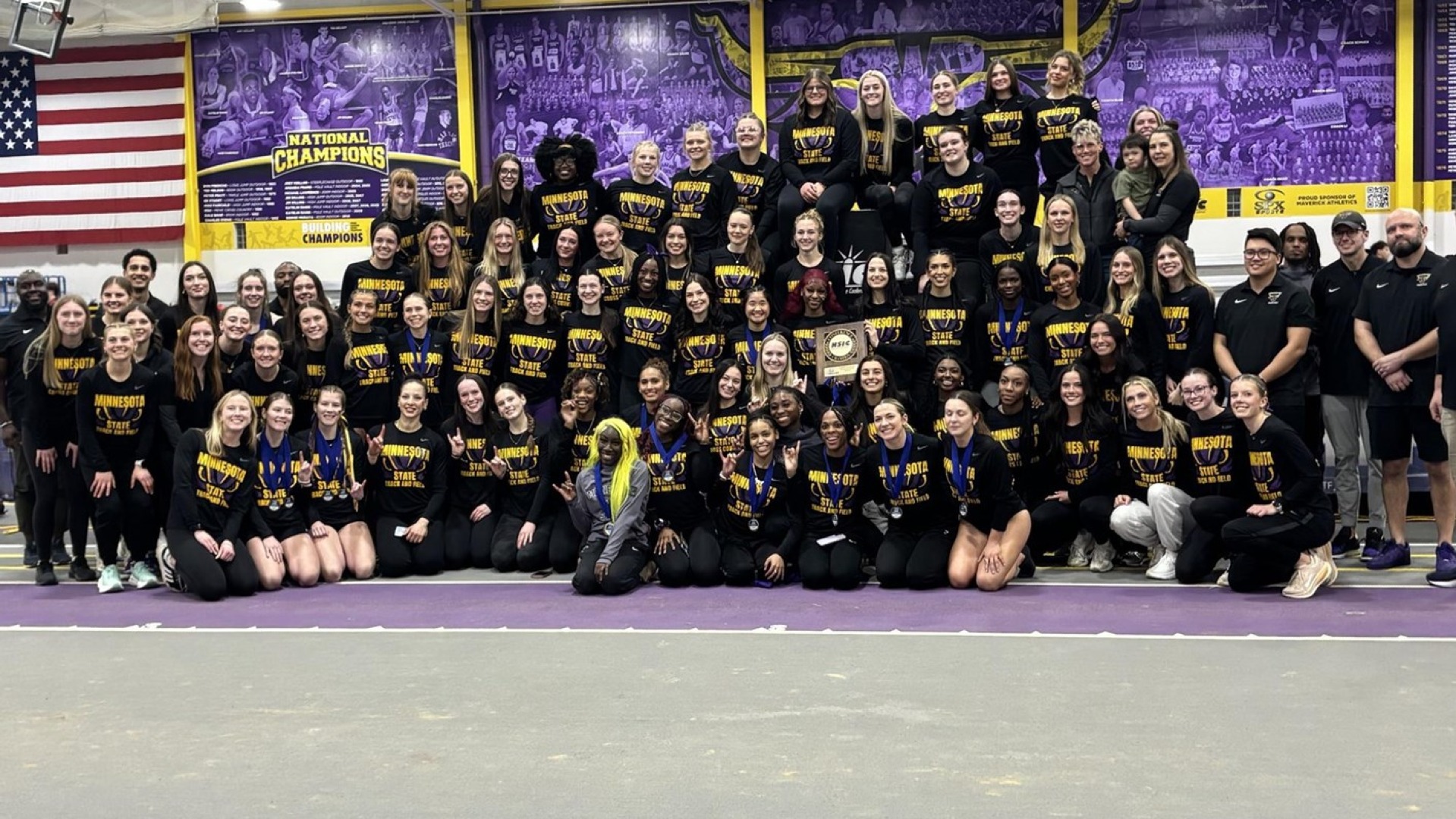 MSU Women's Indoor Track and Field NSIC Title Photo
