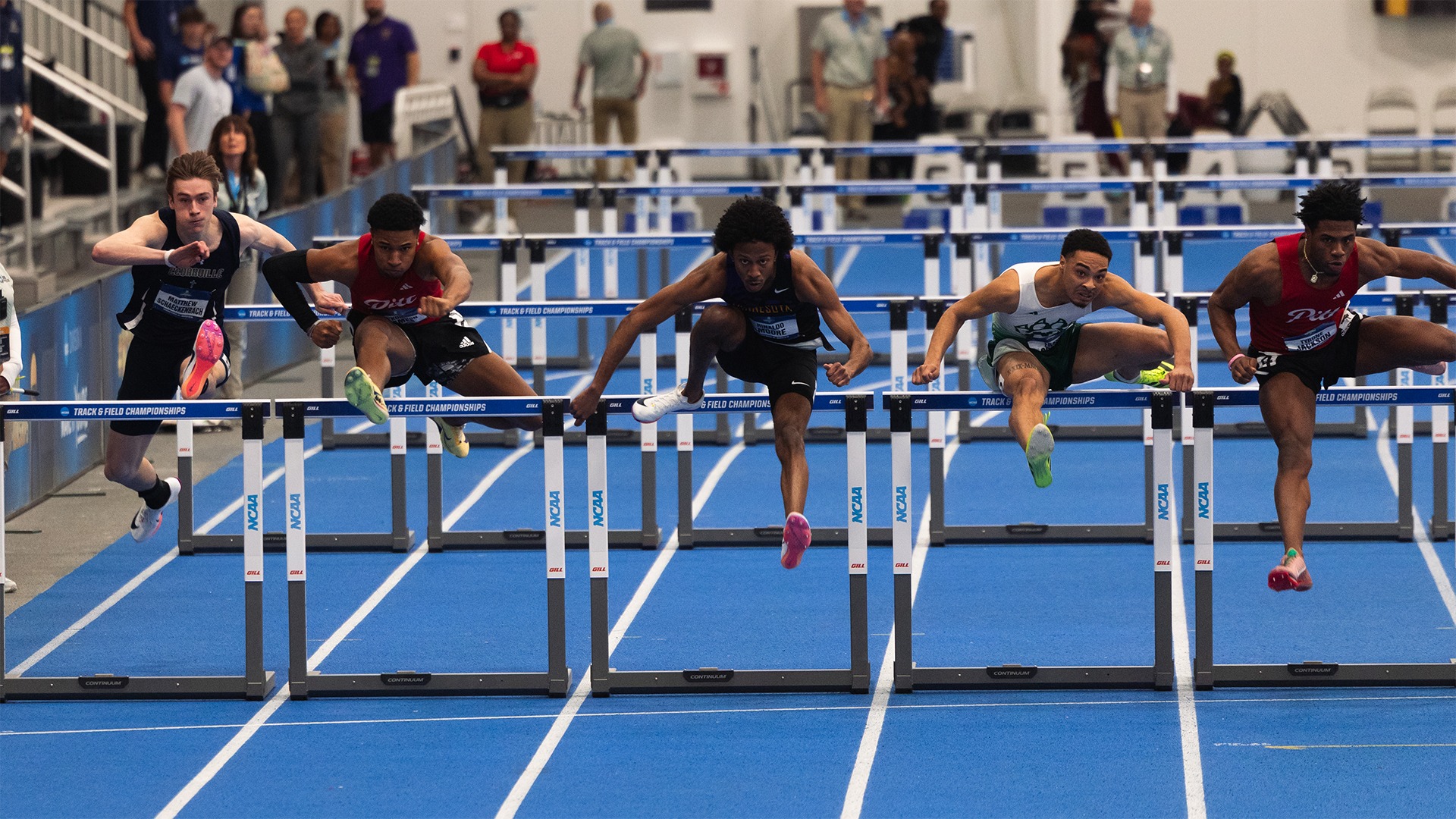 Rinaldo Moore 60m hurdles at NCAA DII Indoor Championships