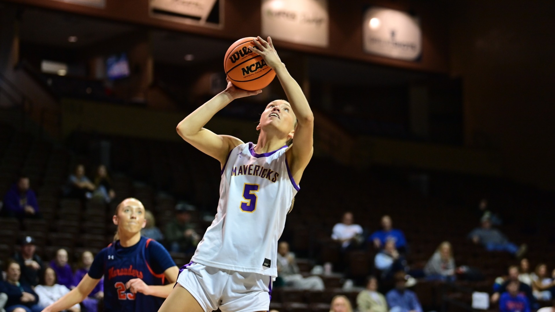 Natalie Bremer goes up for a layup in the NSIC Semifinal game against UMary