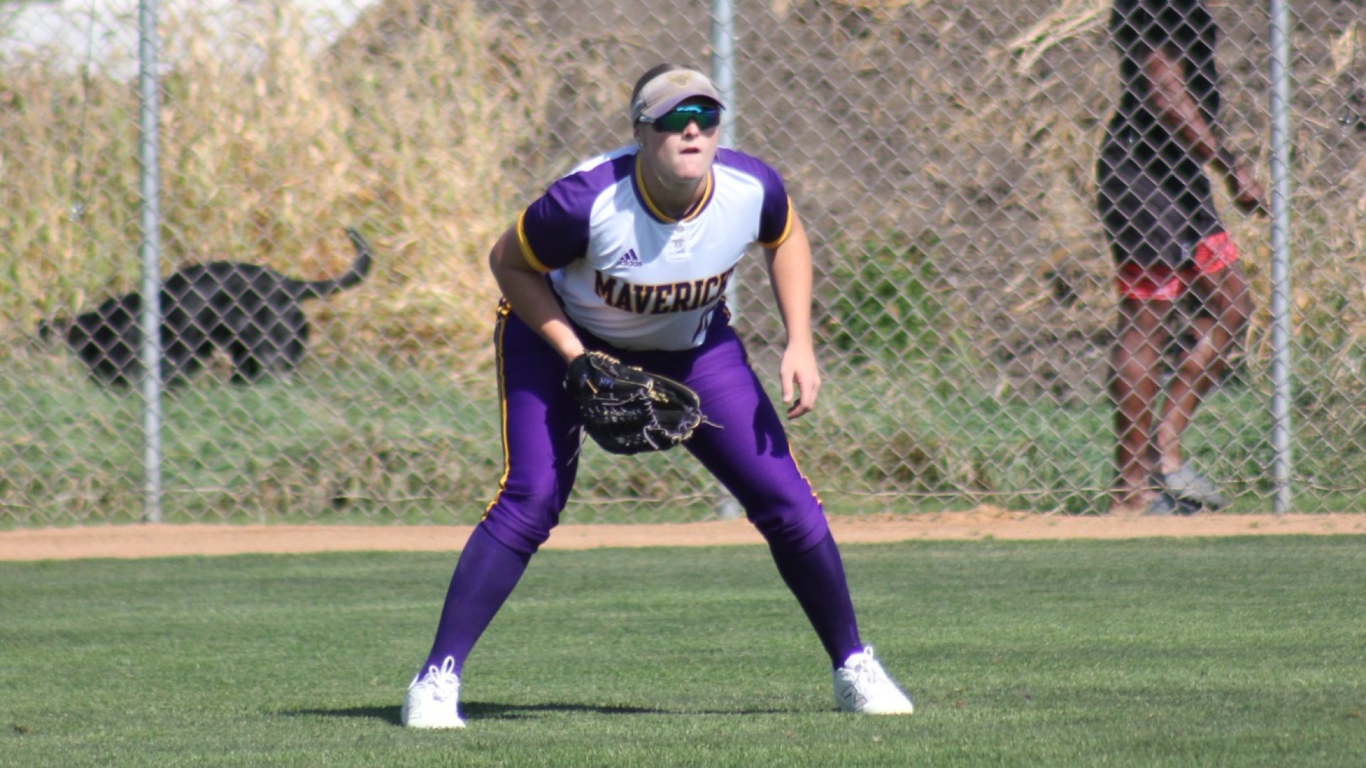 Maddie Helin in the outfield