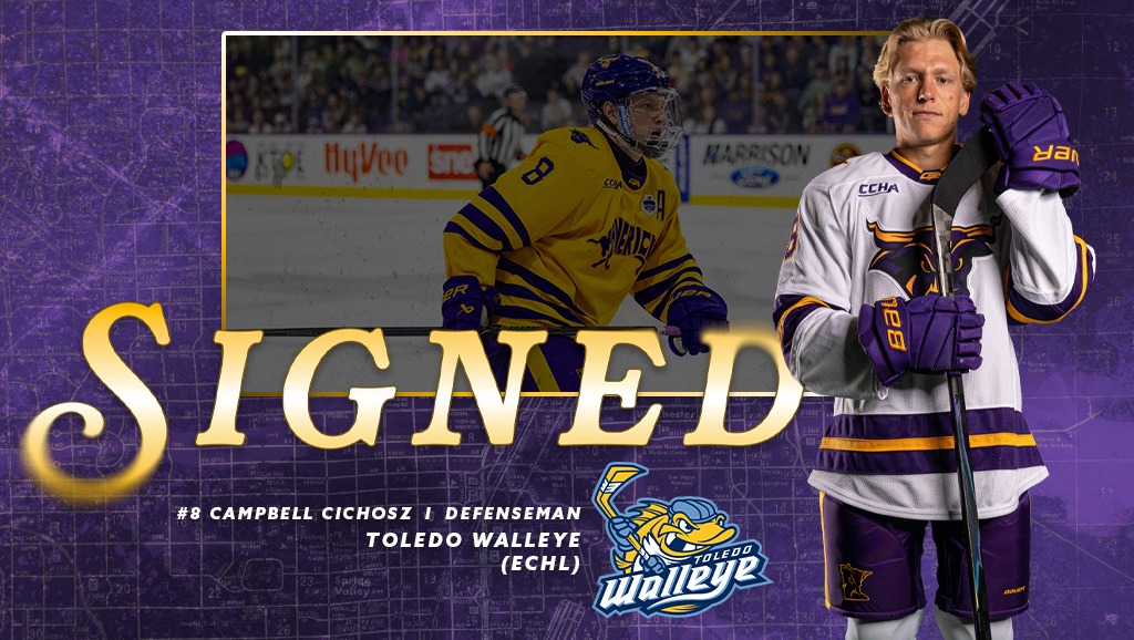 A graphic for Campbell Cichosz for singning a pro contract with Toledo