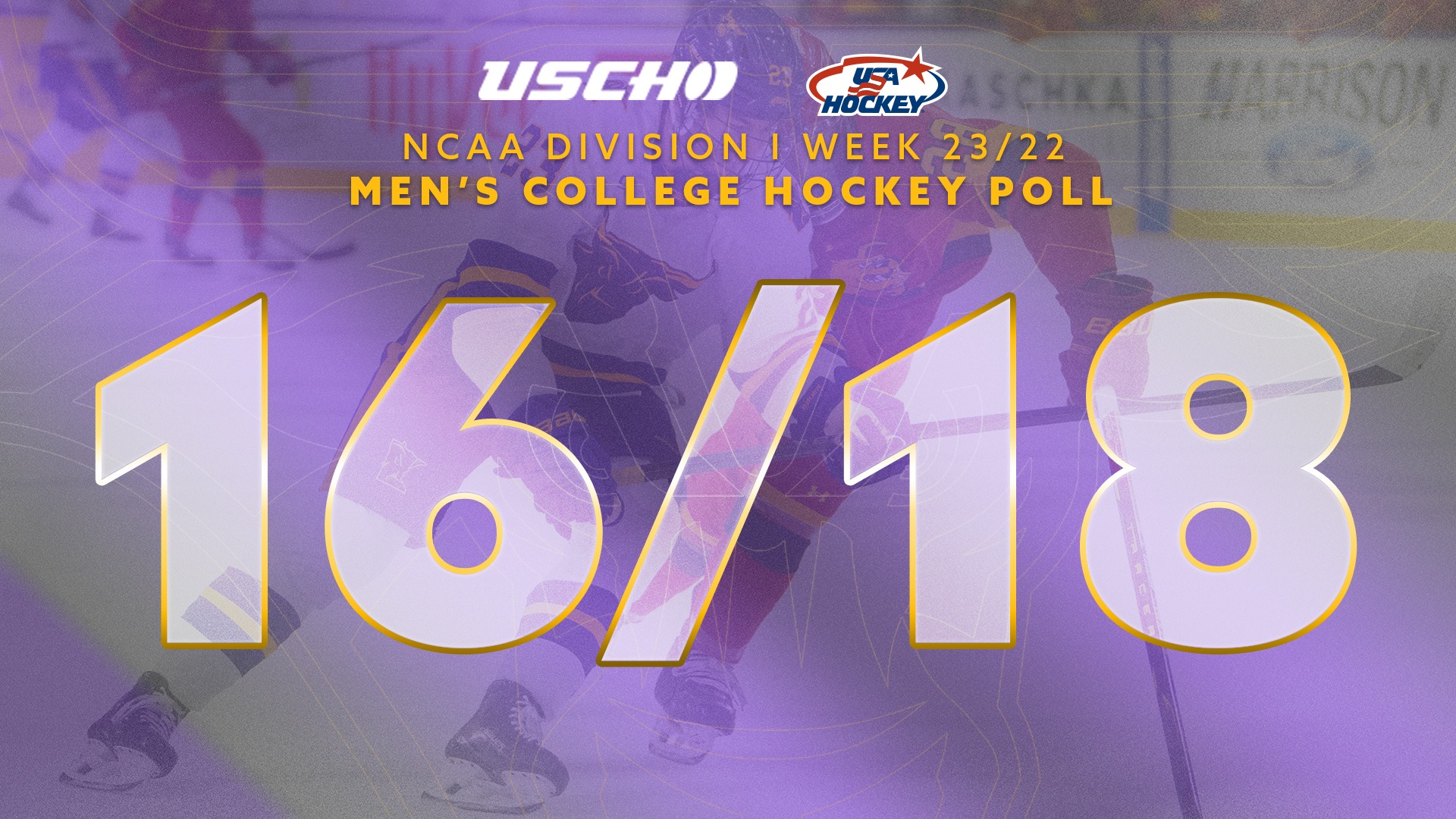 Men's Hockey National Rankings 16/18 Week 23 Graphic