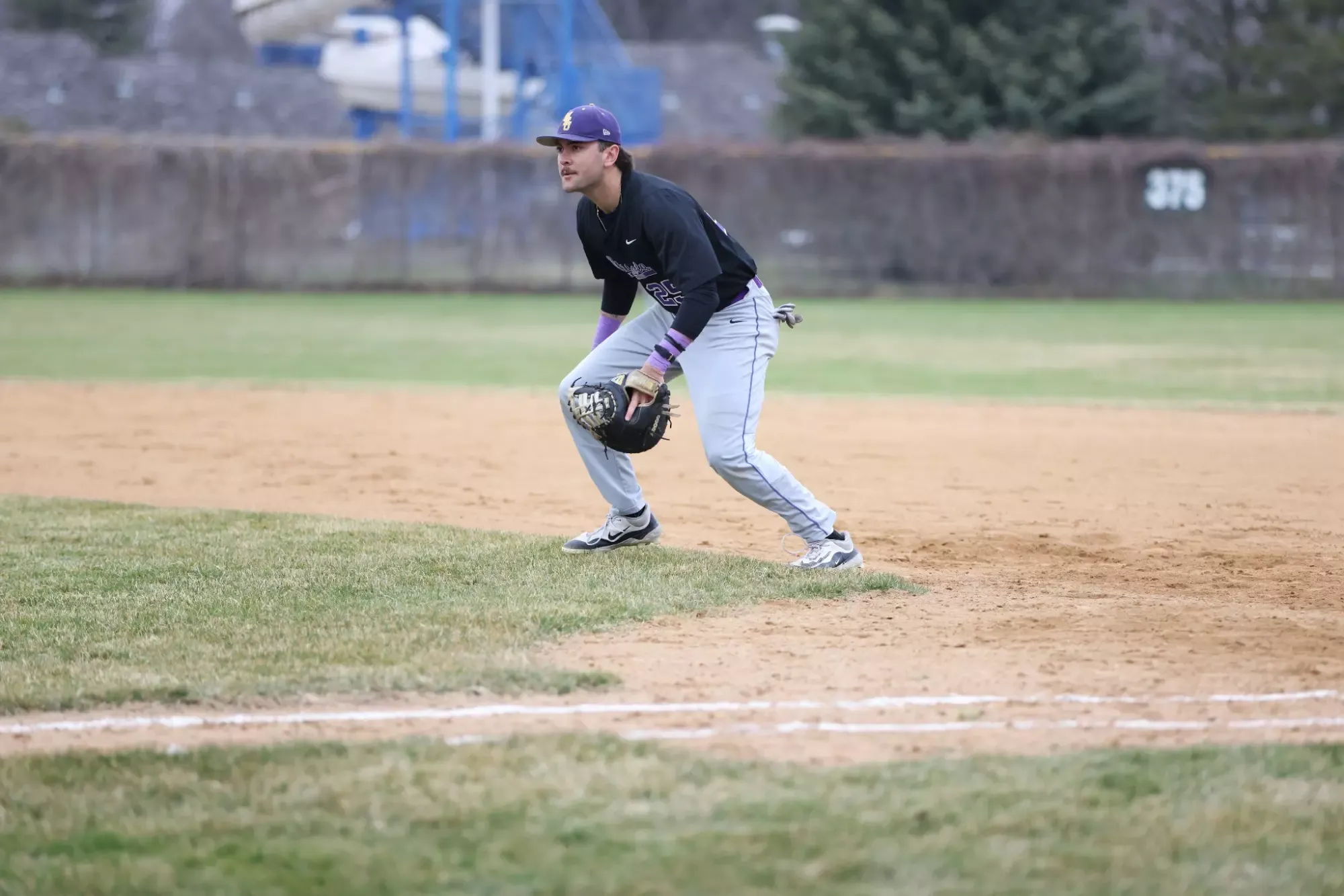 Pambos Nicoloudes playing first base in MSU's game at Southwest Minnesota State