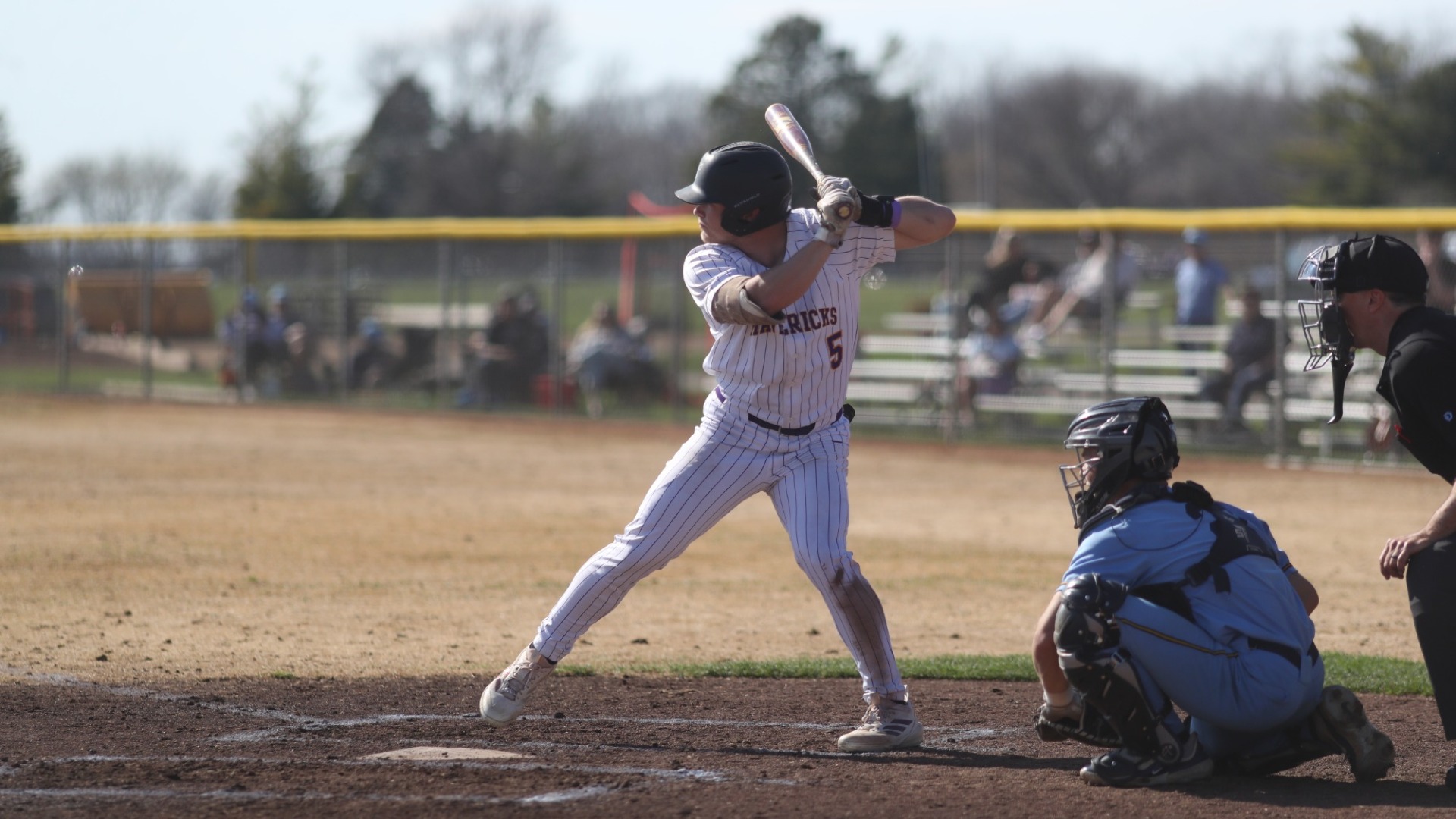 Cole Yearsley up to bat against the Augustana Vikings 