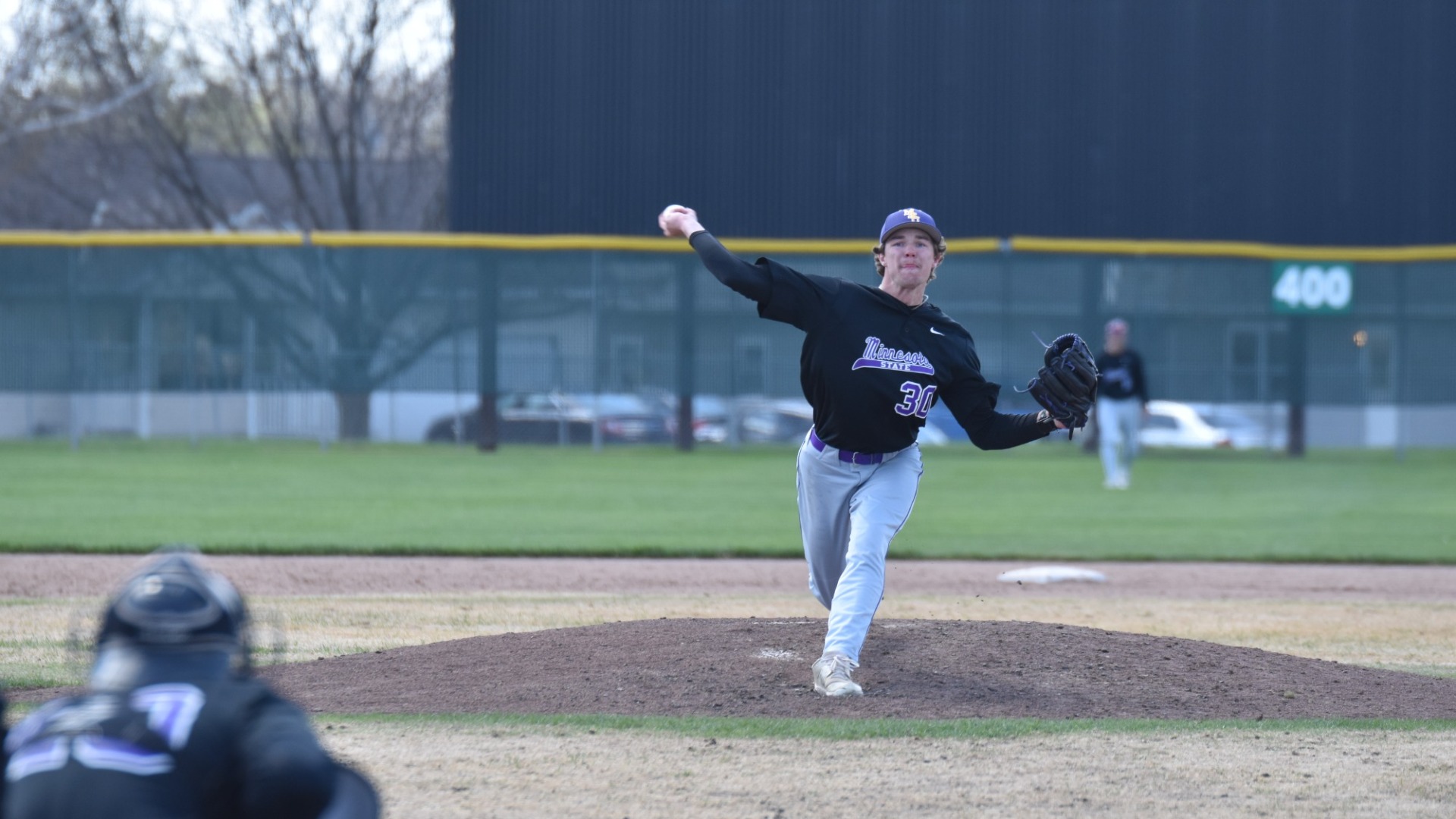 Lucas Tolle up to the mound to pitch 