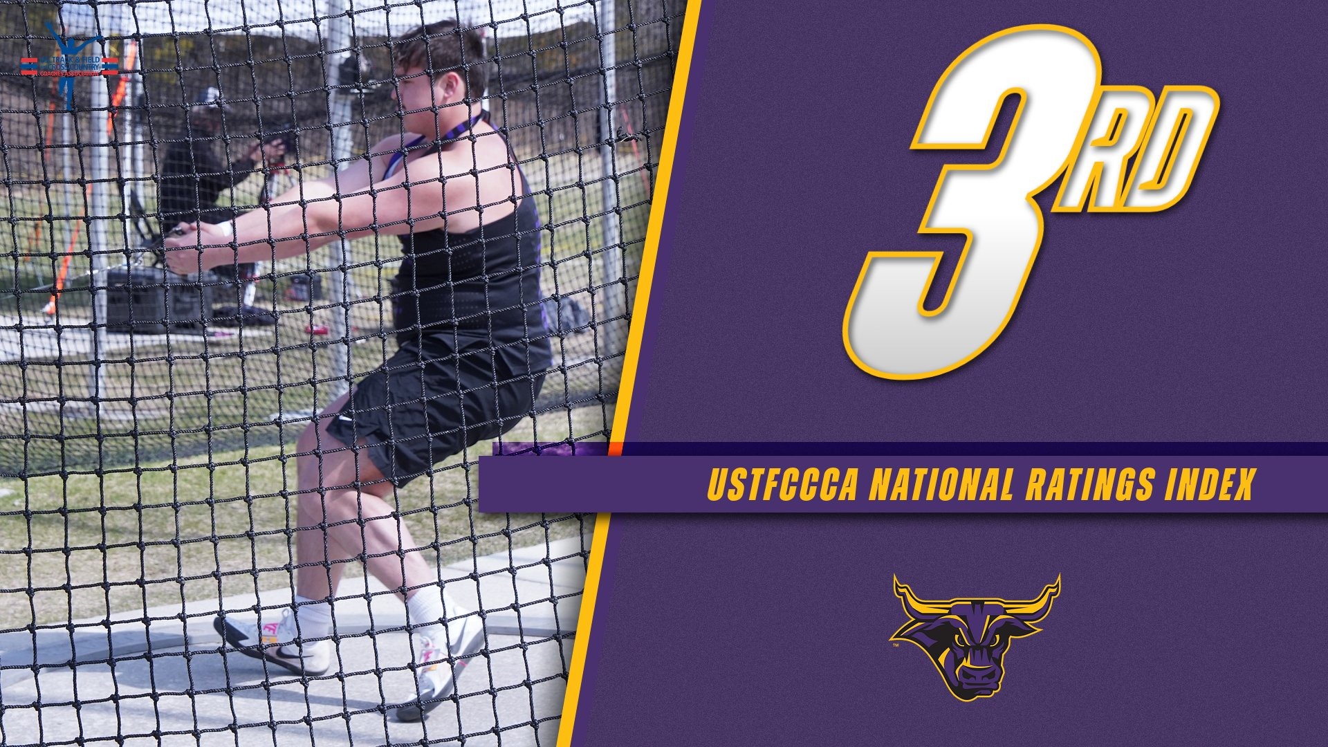A graphic for Men's Track and Field Ranked Third in USTFCCCA TFRI