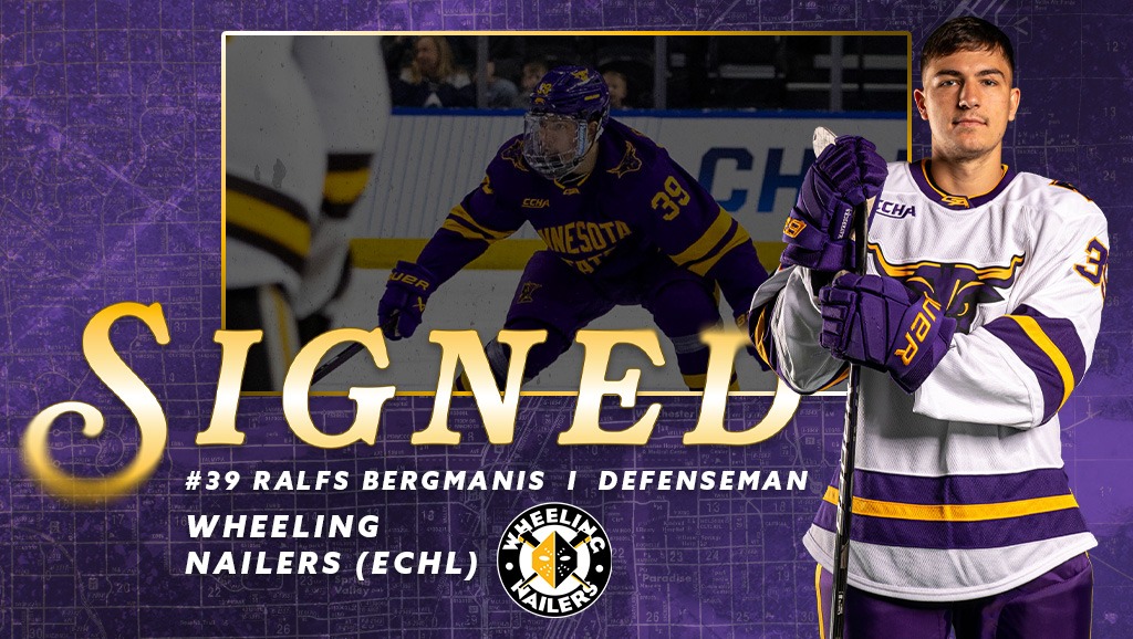 A graphic for Ralfs Bergmanis signing his professional contract