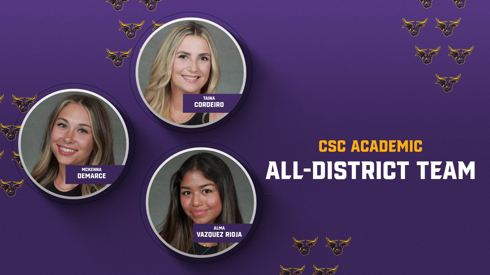 A graphic for the CSC Academic All-District Tennis Team