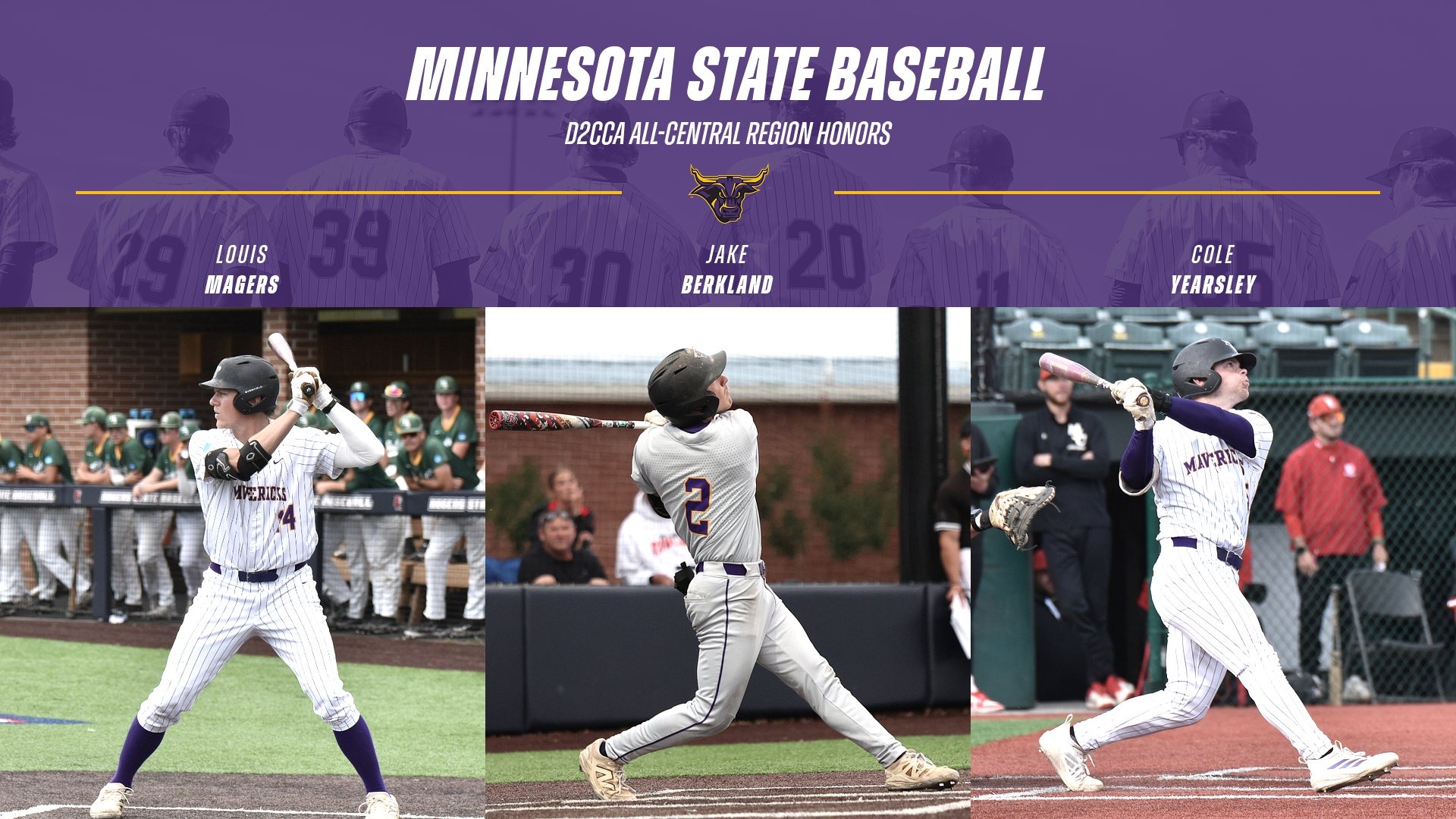 A graphic for Baseball D2CCA Central Region Honors