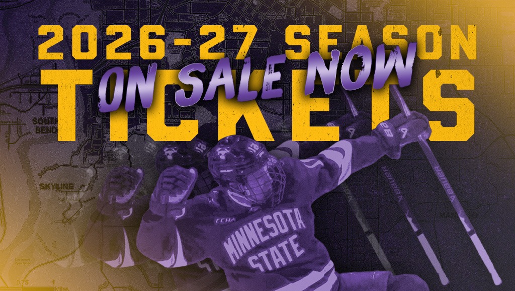 A graphic for the 2026-27 men's hockey season tickets going on sale.