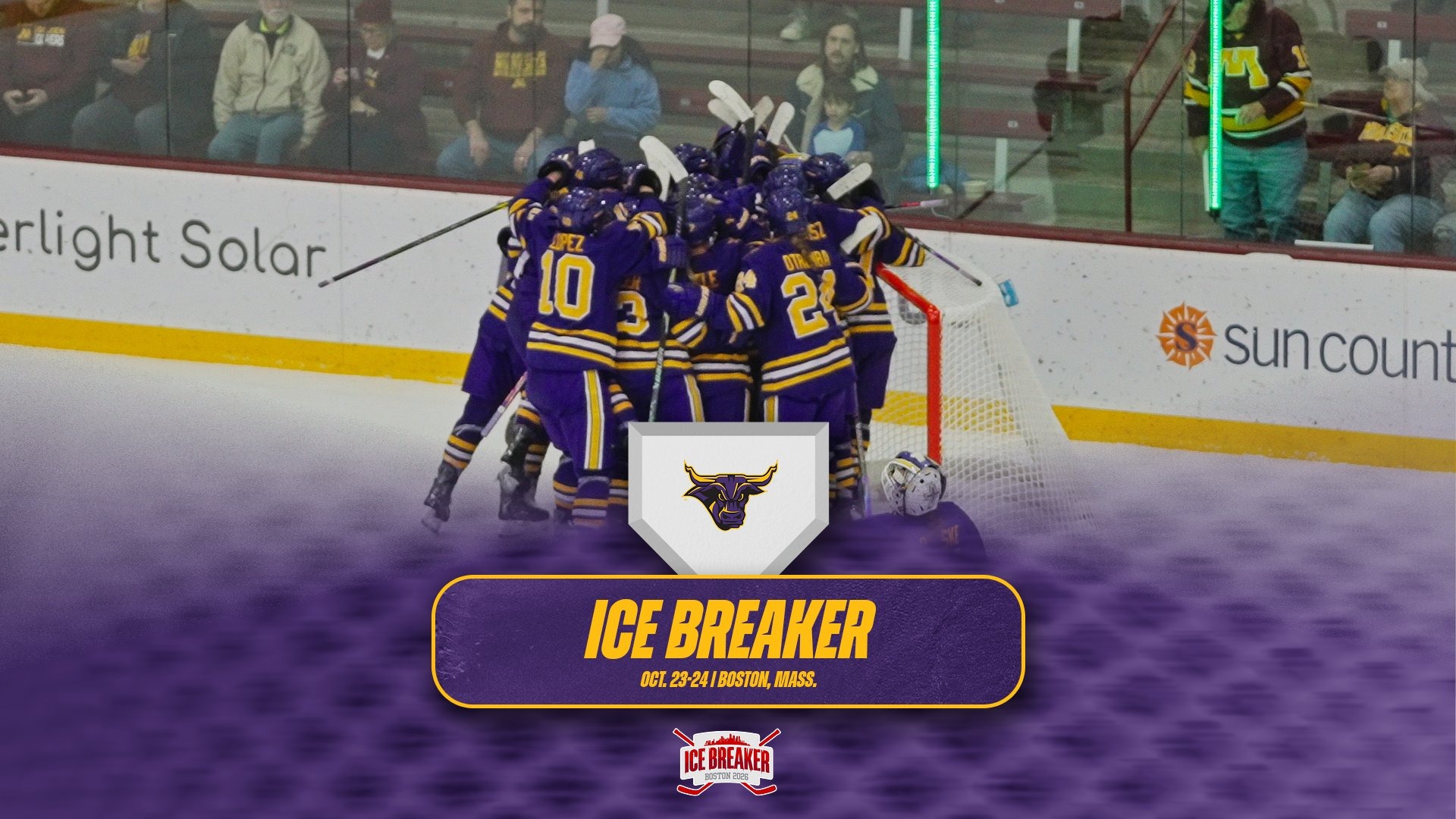 A grpahic for the 2026 Women's Hockey Ice Breaker Tournament