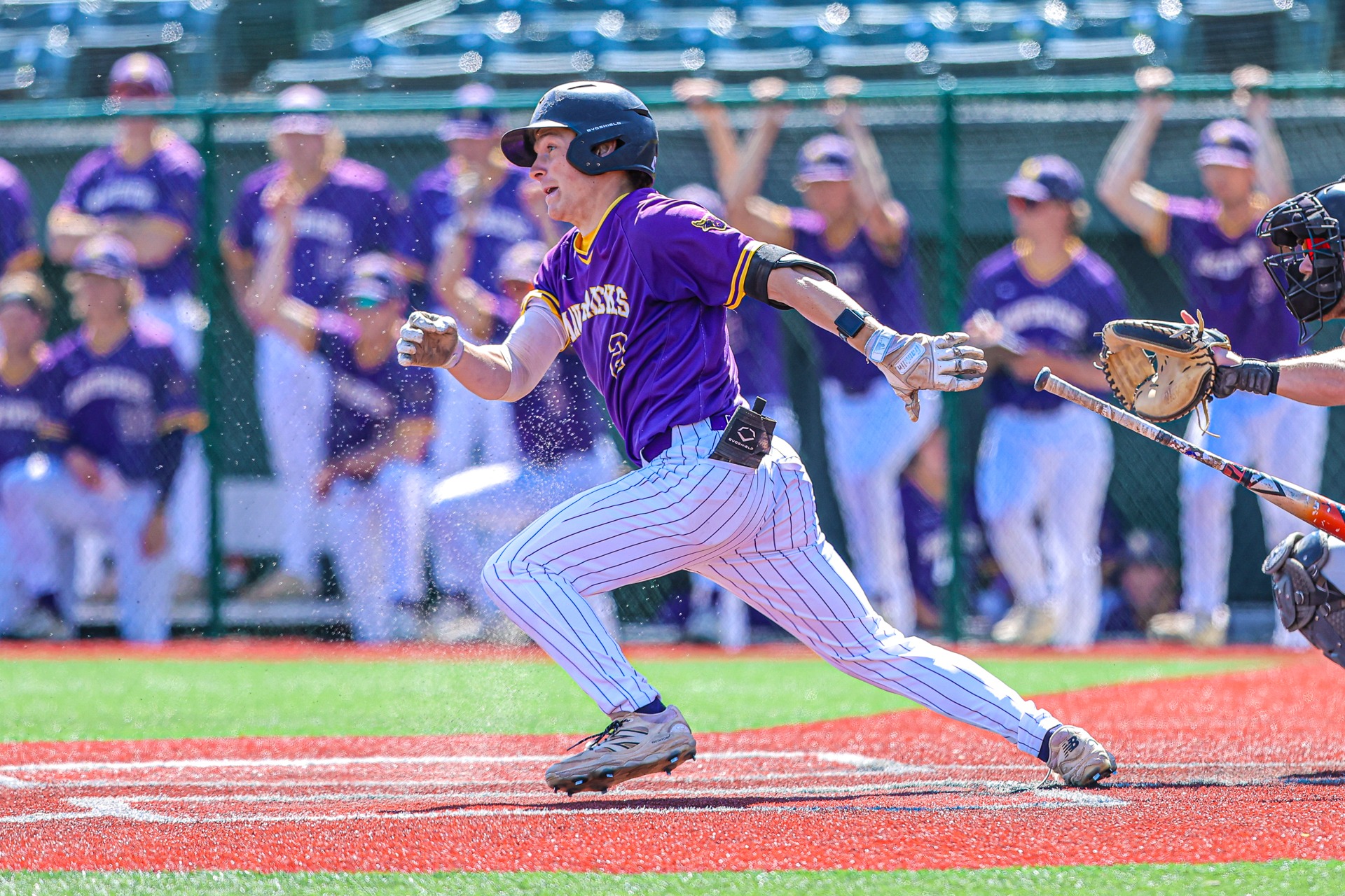 Jake Berkland at the plate vs. Winona State at the NSIC Tournament