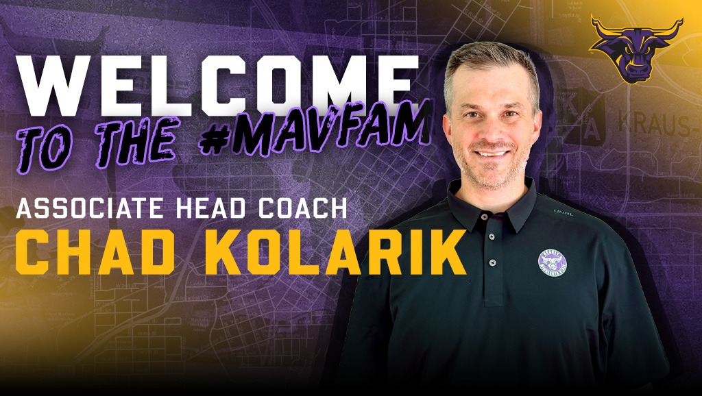 A graphic announcing Chad Kolarik as an assistant men's hockey coach