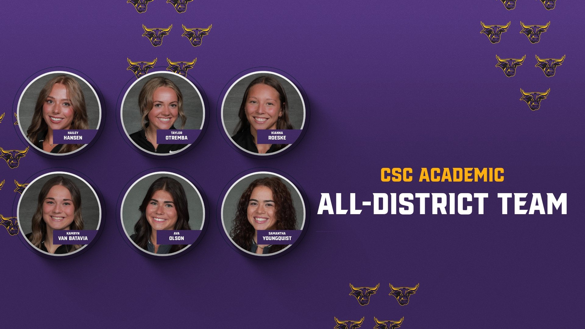 CSC Women's At-Large Academic All-District Team Graphic