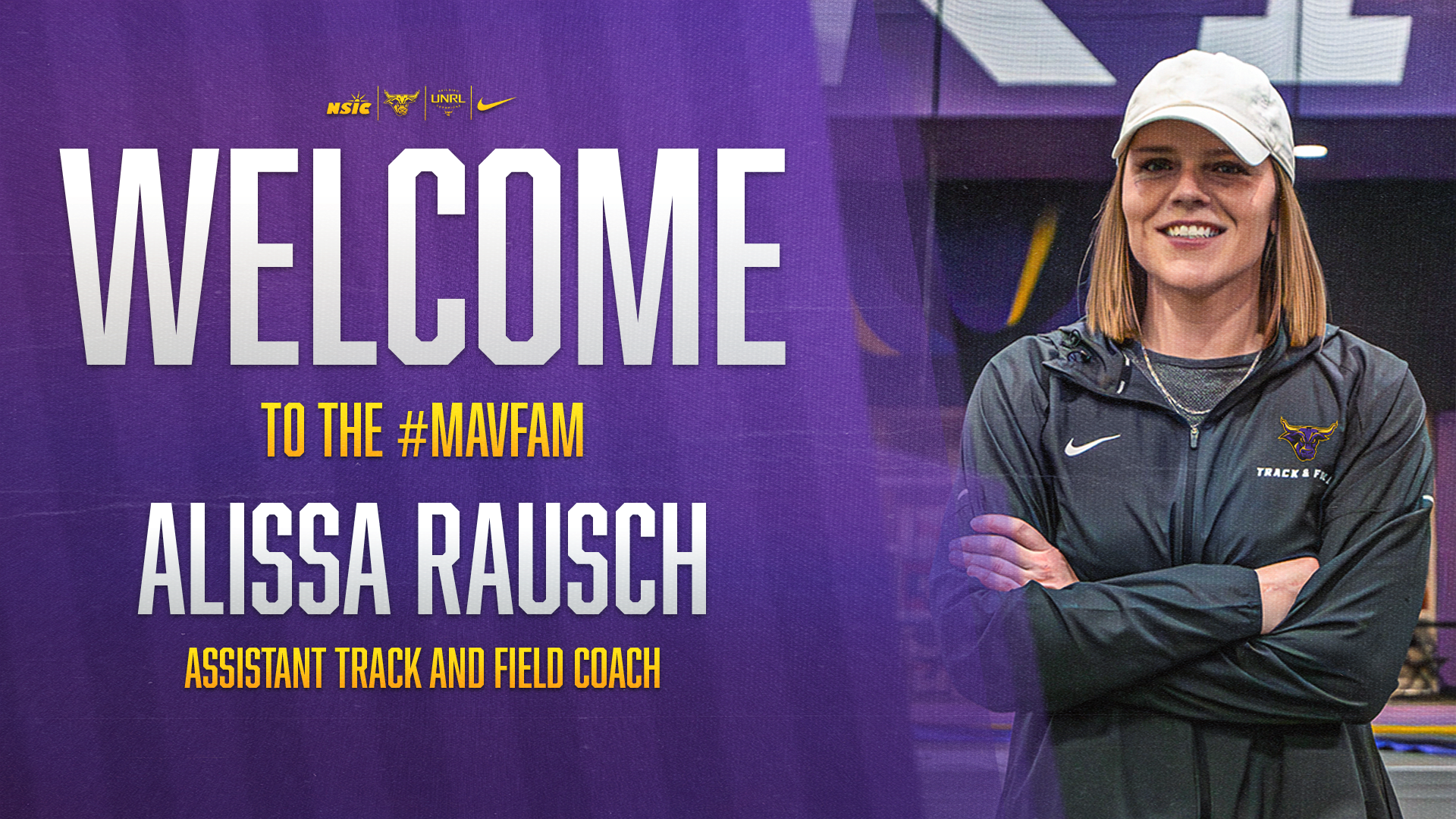 Alissa Rausch joining Maverick track and field coaching staff graphic