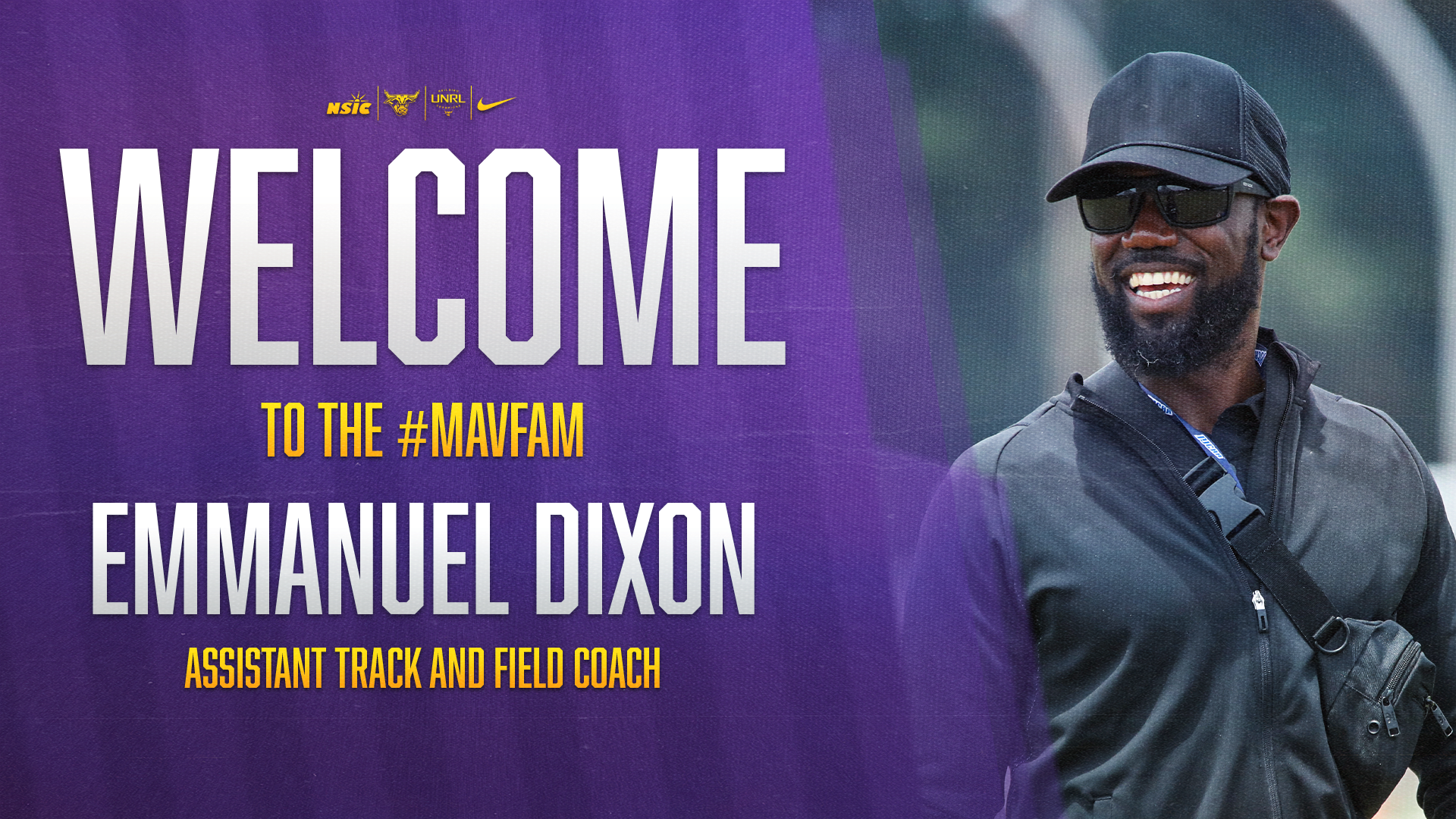 Emmanuel Dixon graphic for joining Maverick Track and Field Coaching Staff