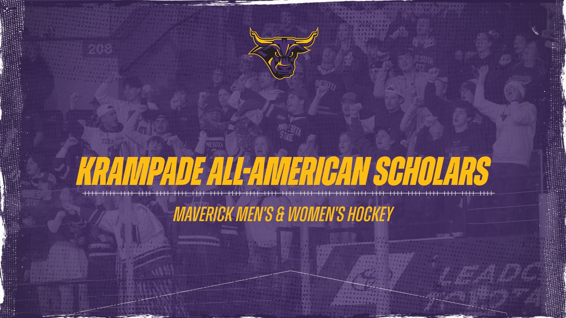A graphic for the Krampade All-American Scholars for men's and women's hockey