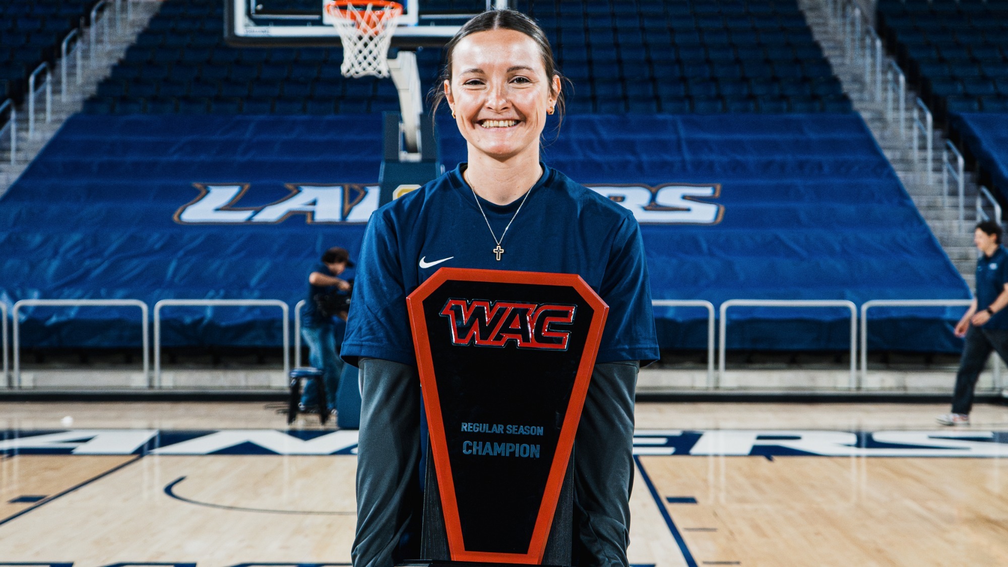 A  photo of Joseyln Ryan with the WAC Trophy